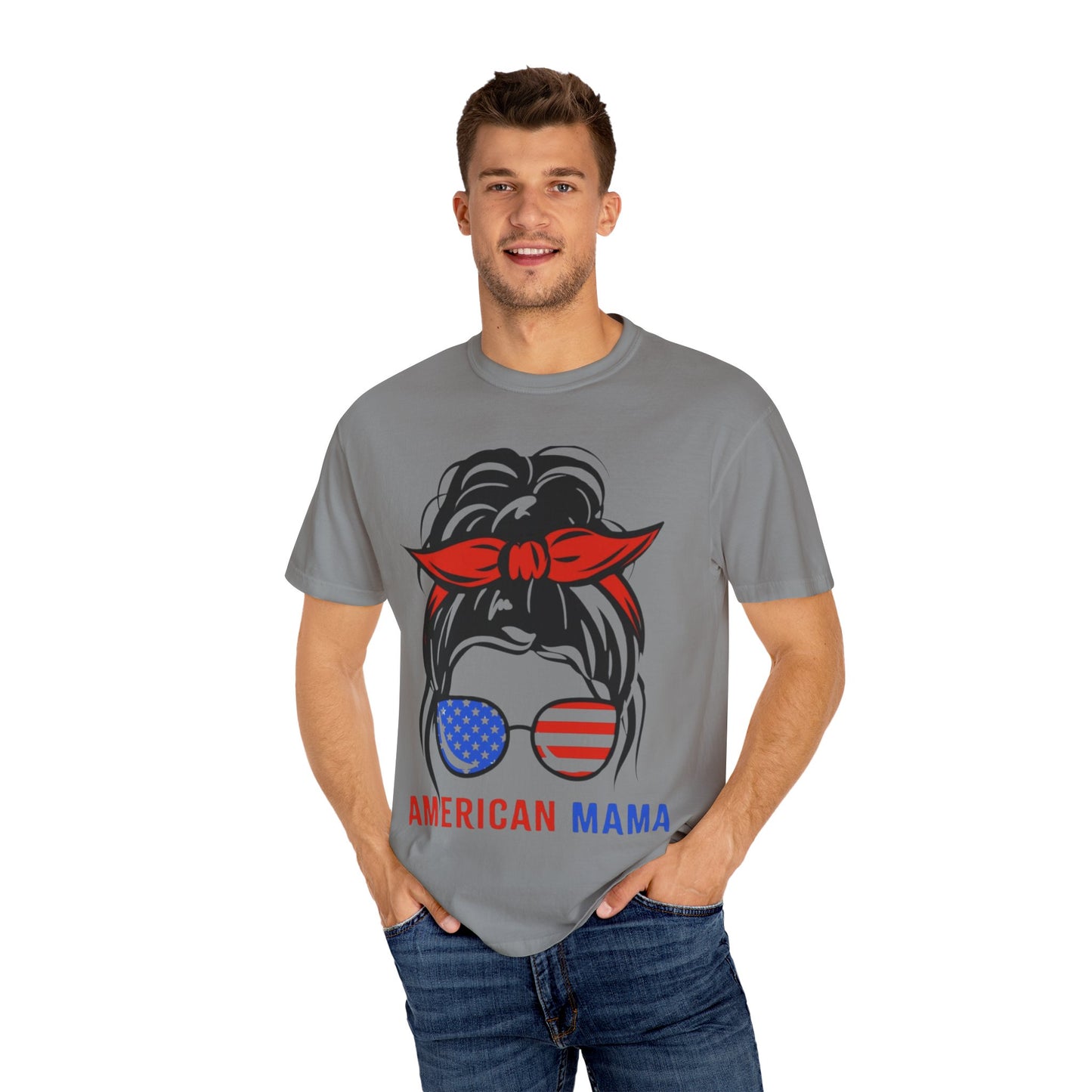 American Mama Graphic T-Shirt for Patriotic Moms