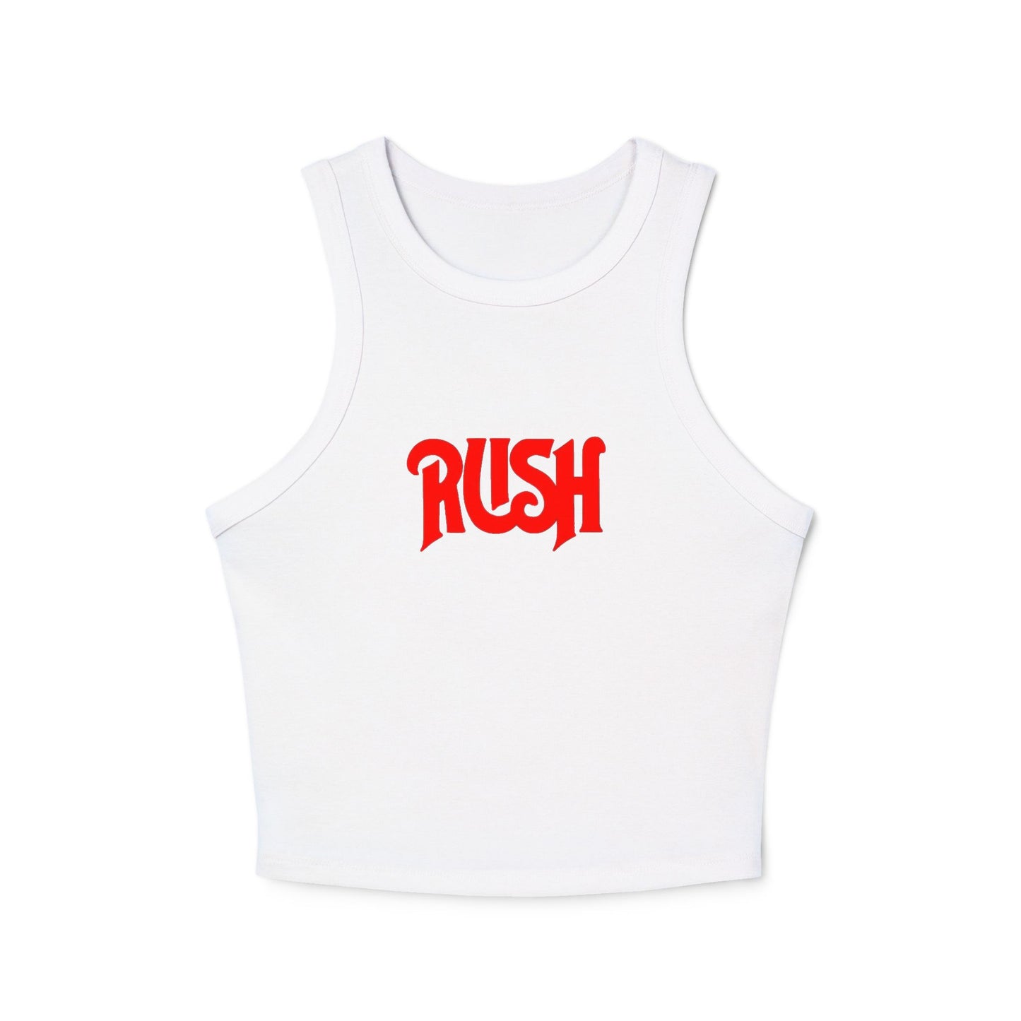 RUSH Women’s Micro Rib Racer Tank Top - Bold Black Fitness Apparel