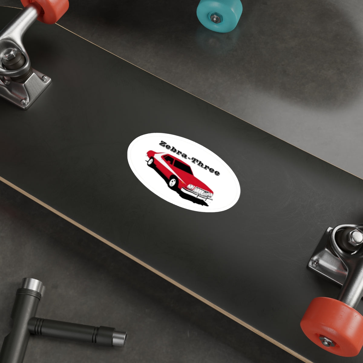 Zebra-Three Die-Cut Stickers | Retro Car Design for Enthusiasts