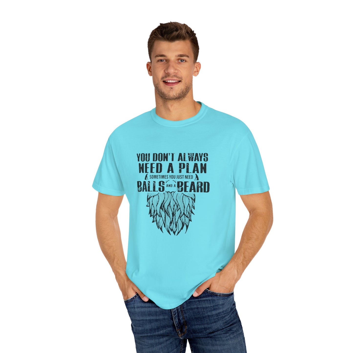 "Beard and Balls"-Unisex Garment-Dyed T-shirt