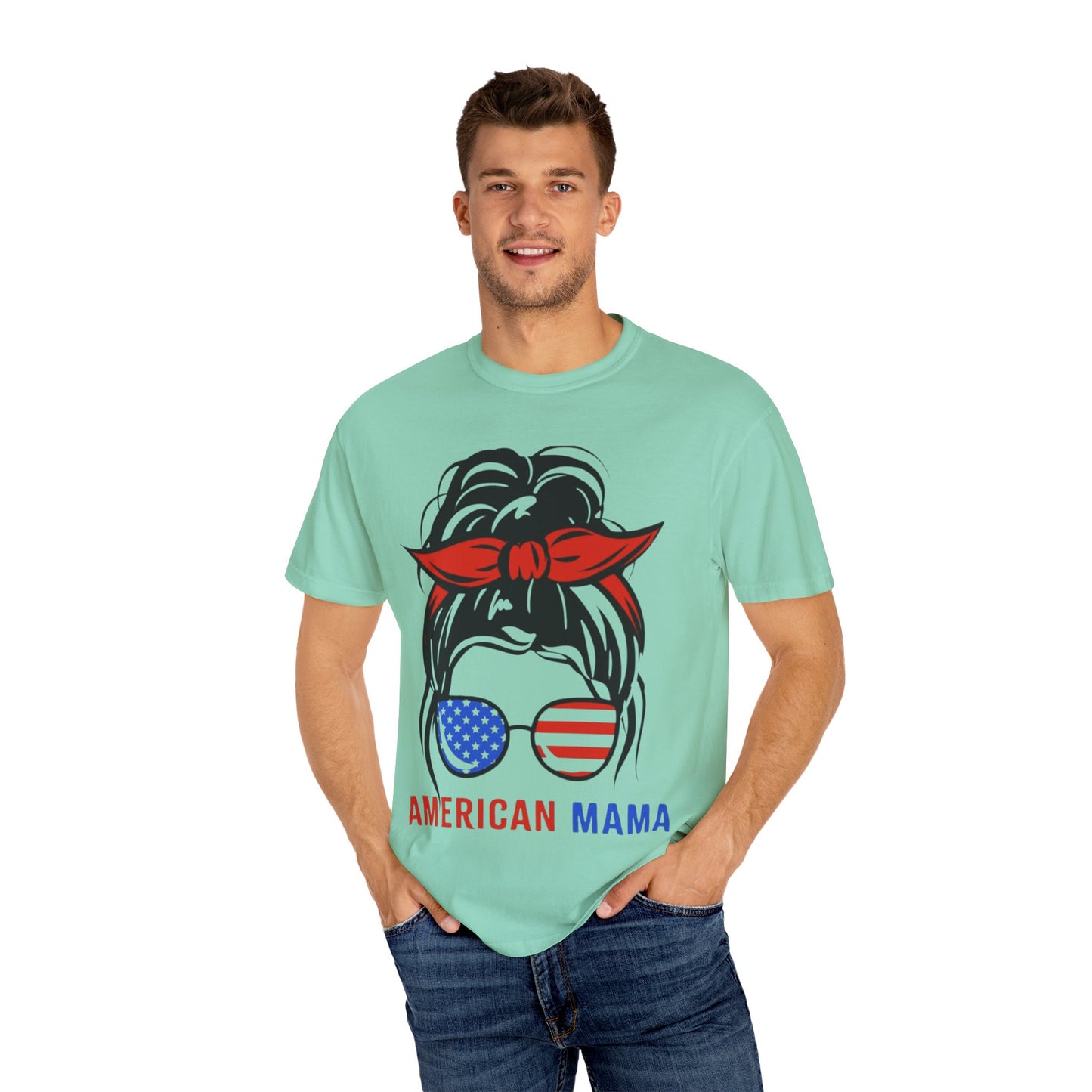 American Mama Graphic T-Shirt for Patriotic Moms