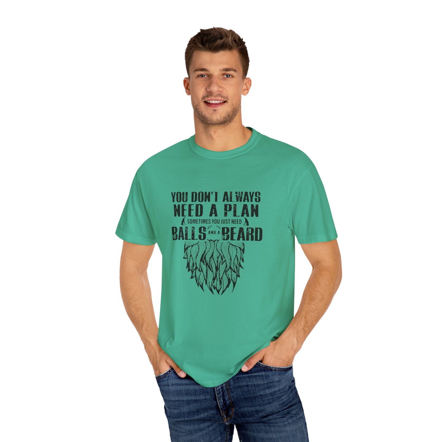 "Beard and Balls"-Unisex Garment-Dyed T-shirt