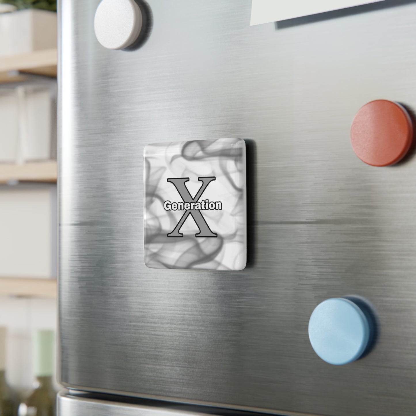 Generation X Square Porcelain Magnet - Stylish Decor for Nostalgic Souls