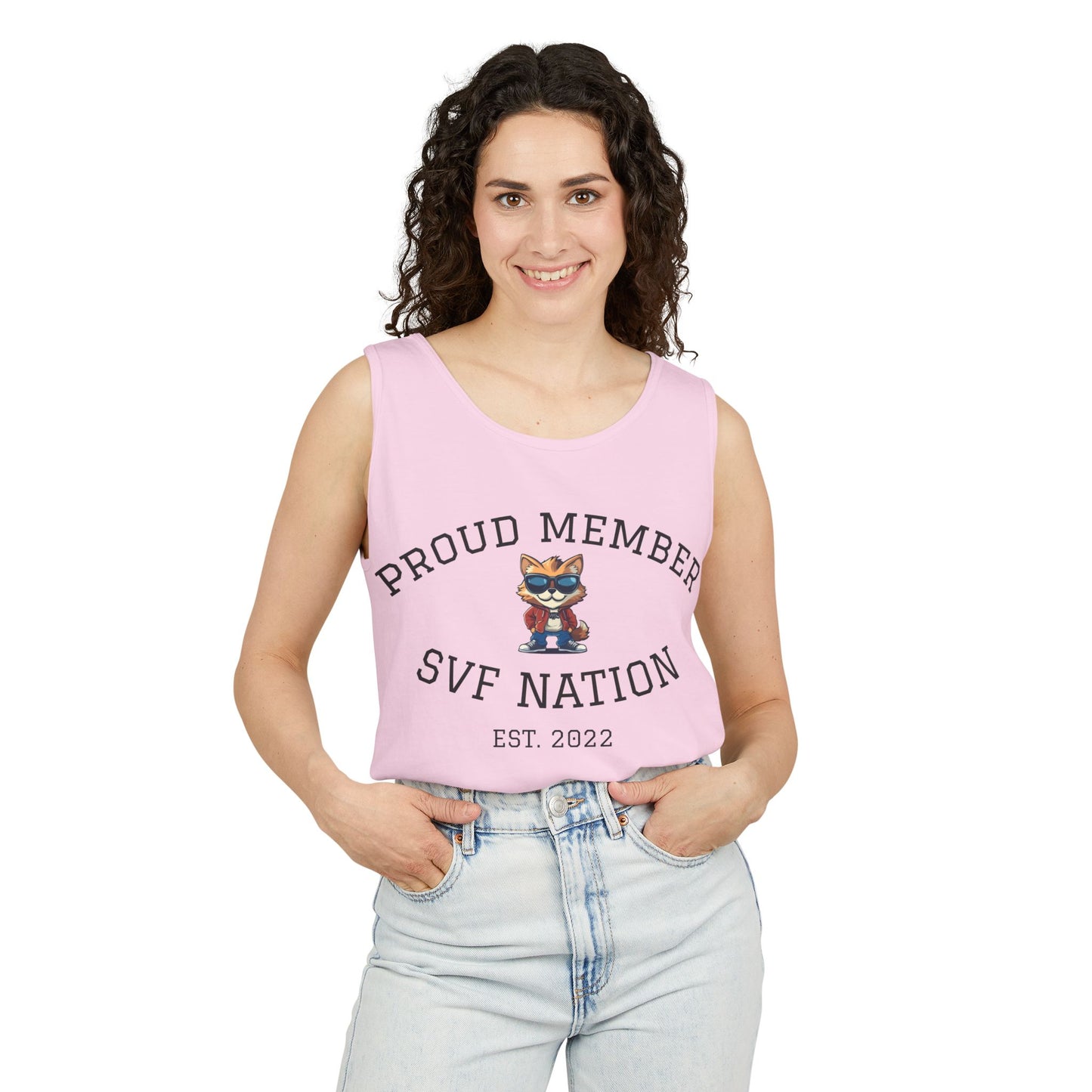 SVF Nation Proud Member Tank Top - Unisex Garment-Dyed Tee, Casual Wear