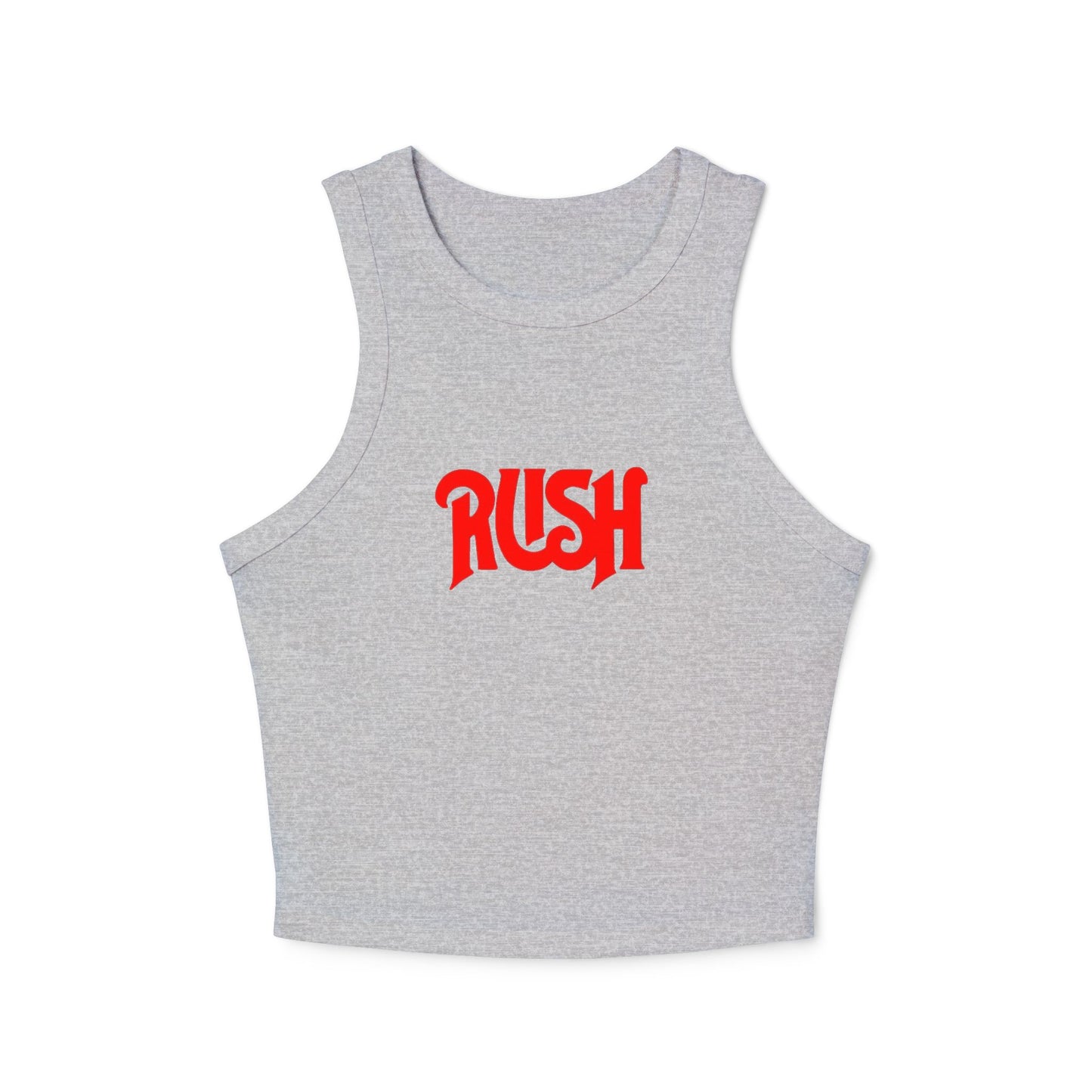 RUSH Women’s Micro Rib Racer Tank Top - Bold Black Fitness Apparel