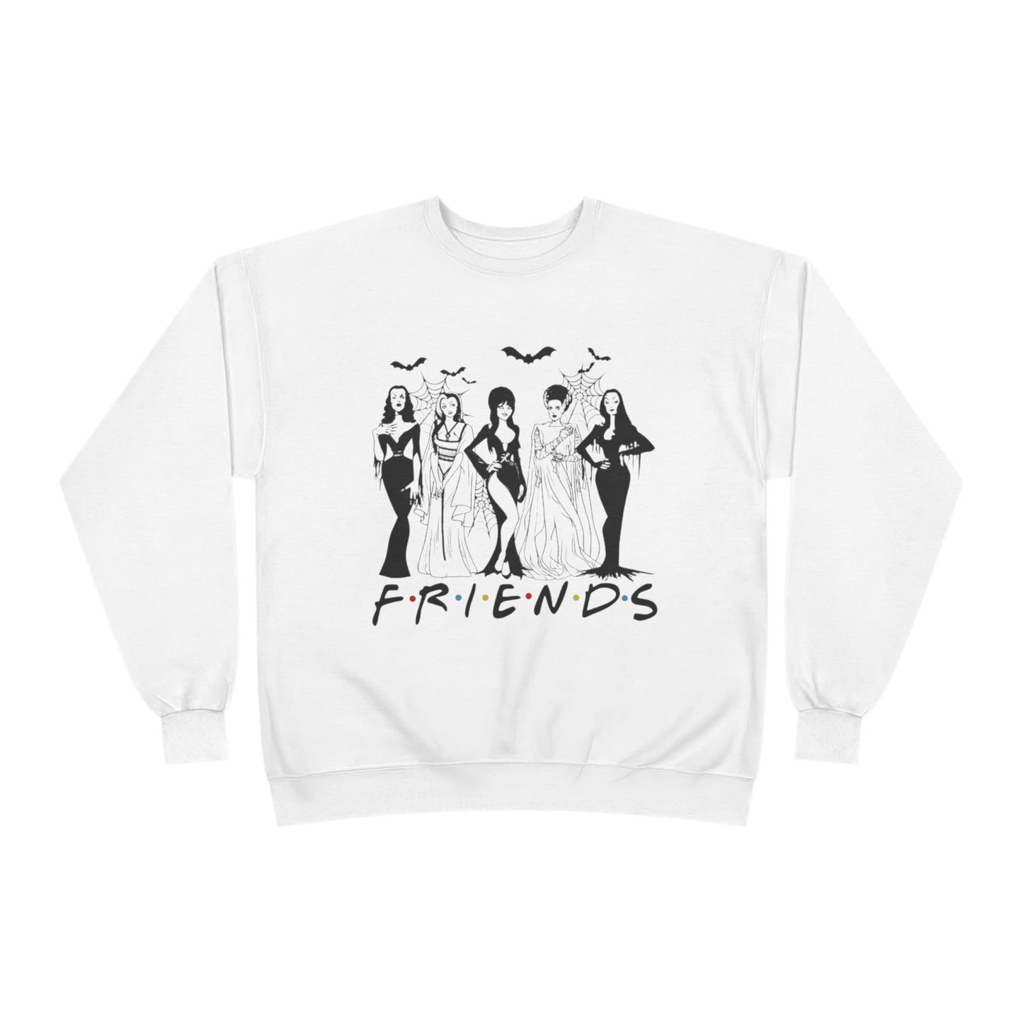 Spooky Friends Eco-Friendly Crewneck Sweatshirt – Perfect for Halloween, Cozy Vibes, Gift for Friends, Casual Wear