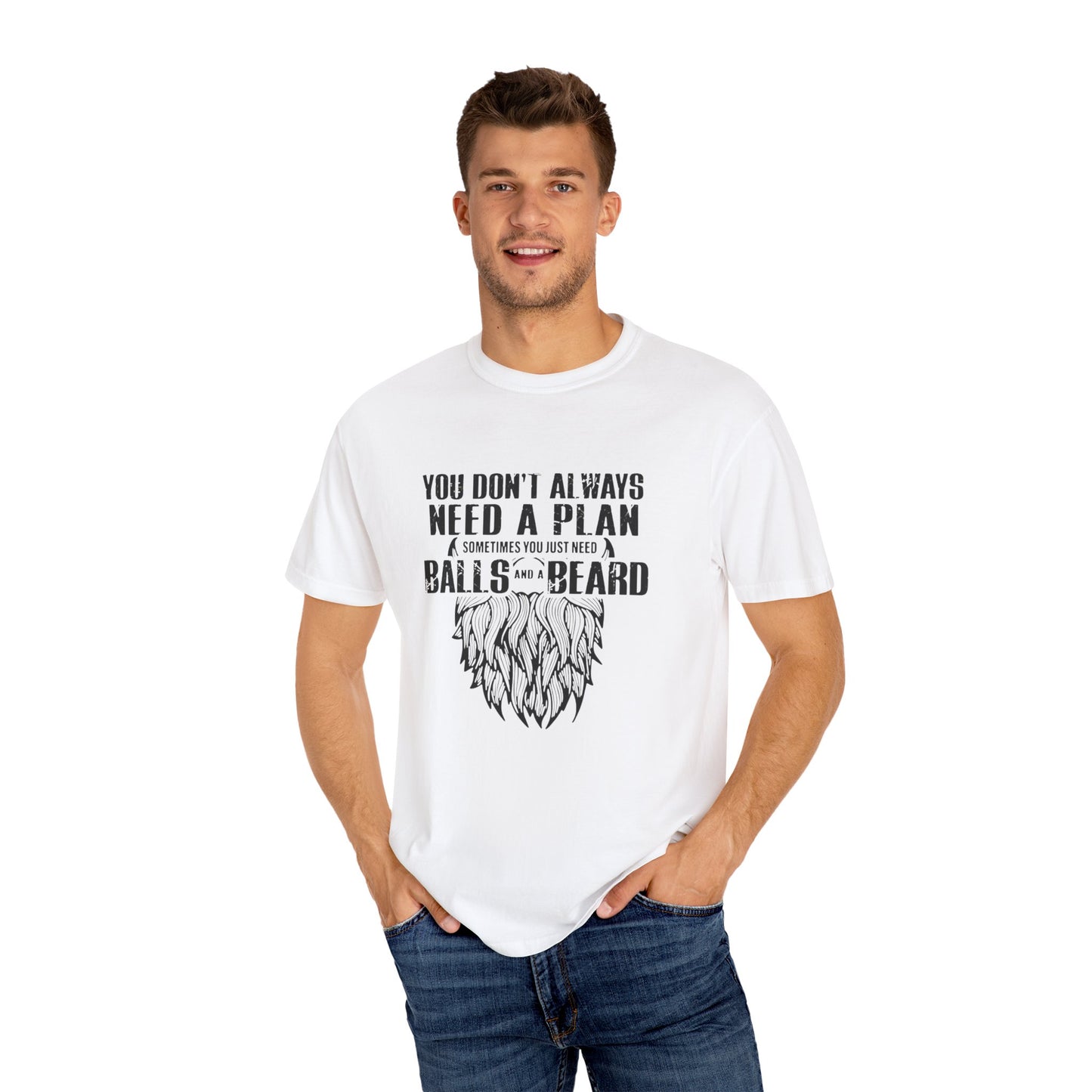 "Beard and Balls"-Unisex Garment-Dyed T-shirt