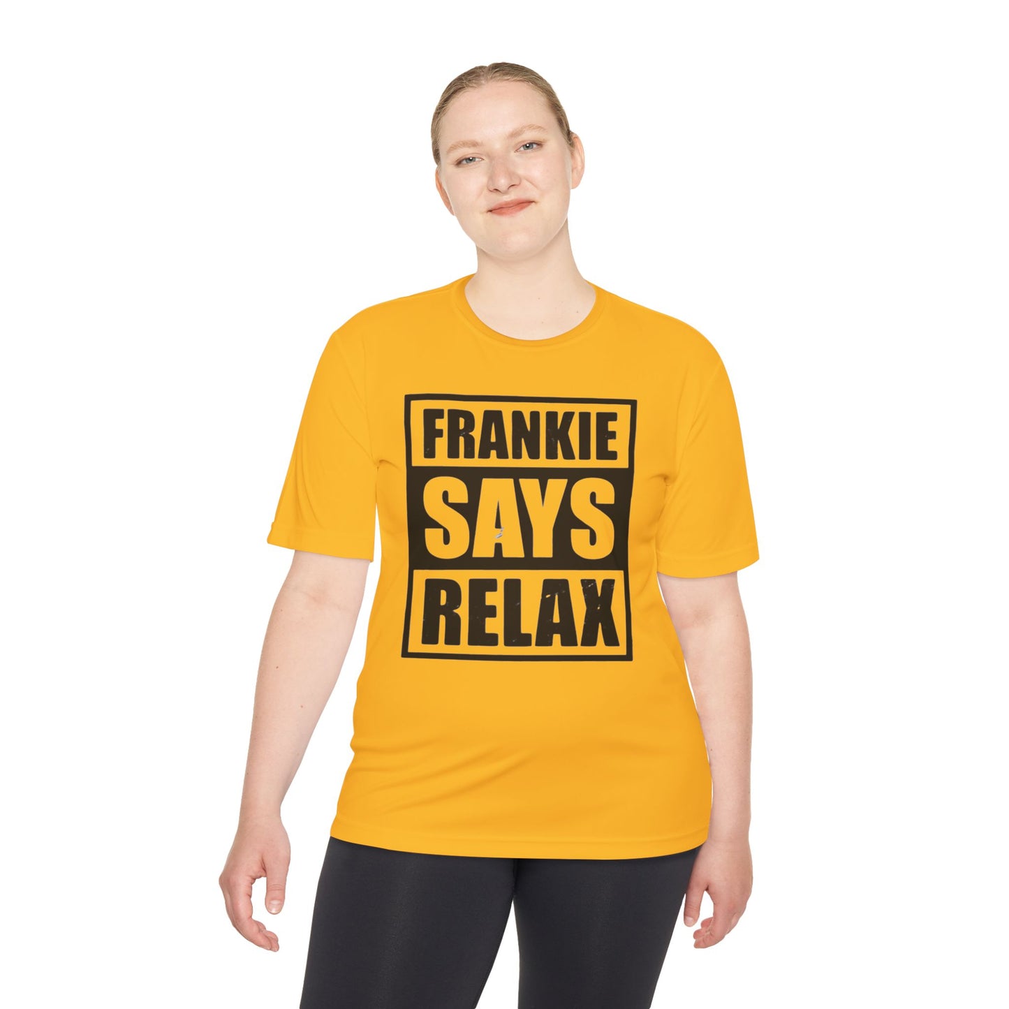 Unisex Moisture Wicking Tee - 'FRANKIE SAYS RELAX'