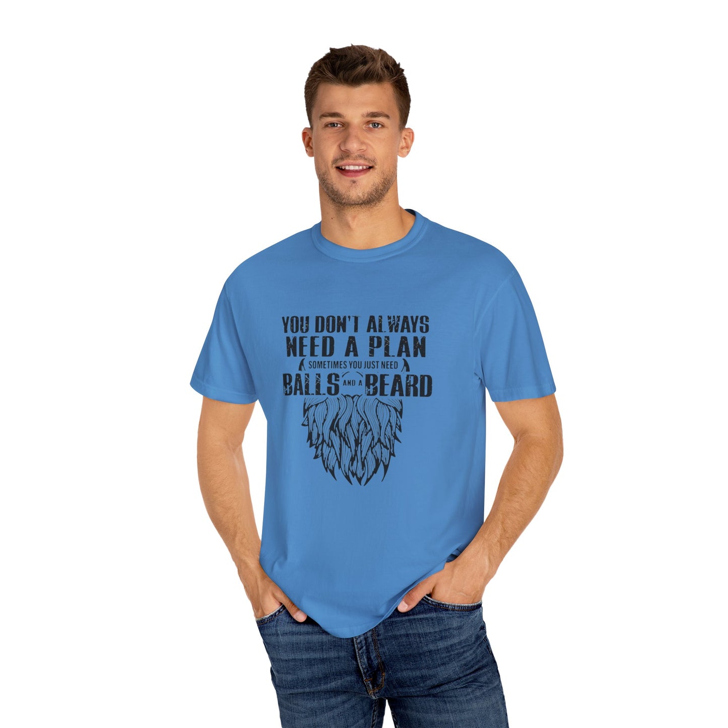 "Beard and Balls"-Unisex Garment-Dyed T-shirt