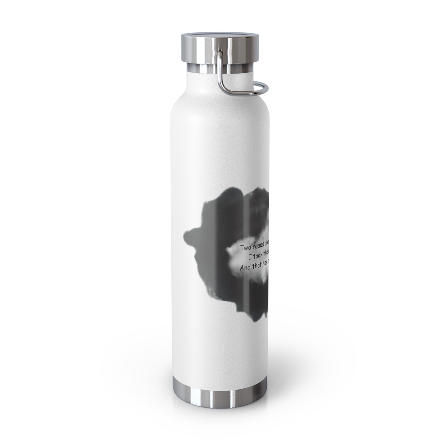 "Two Roads Diverged In The Woods...."-Copper Insulated Water Bottle – R. Frost Quote
