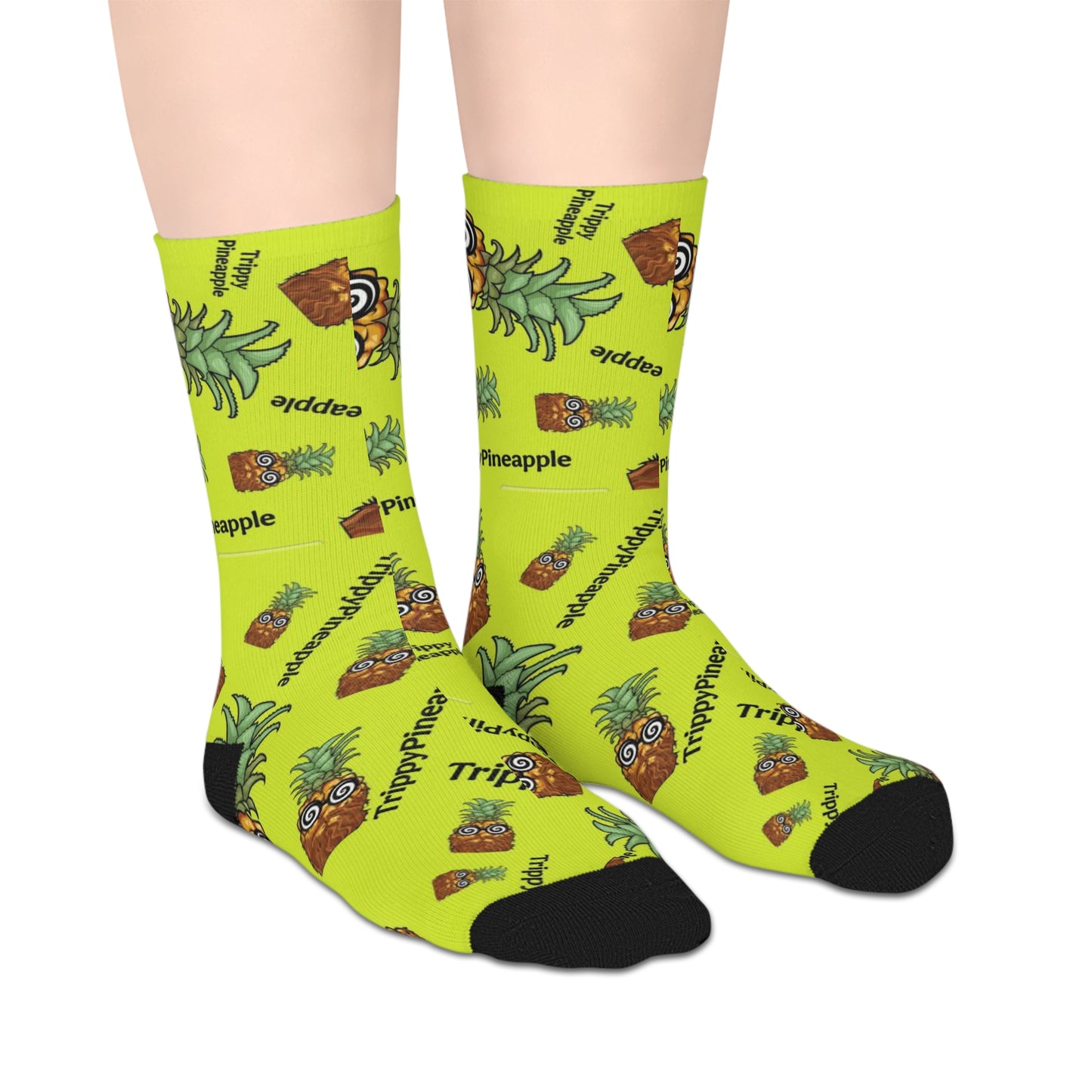 "TrippyPineapple" Mid-length Socks