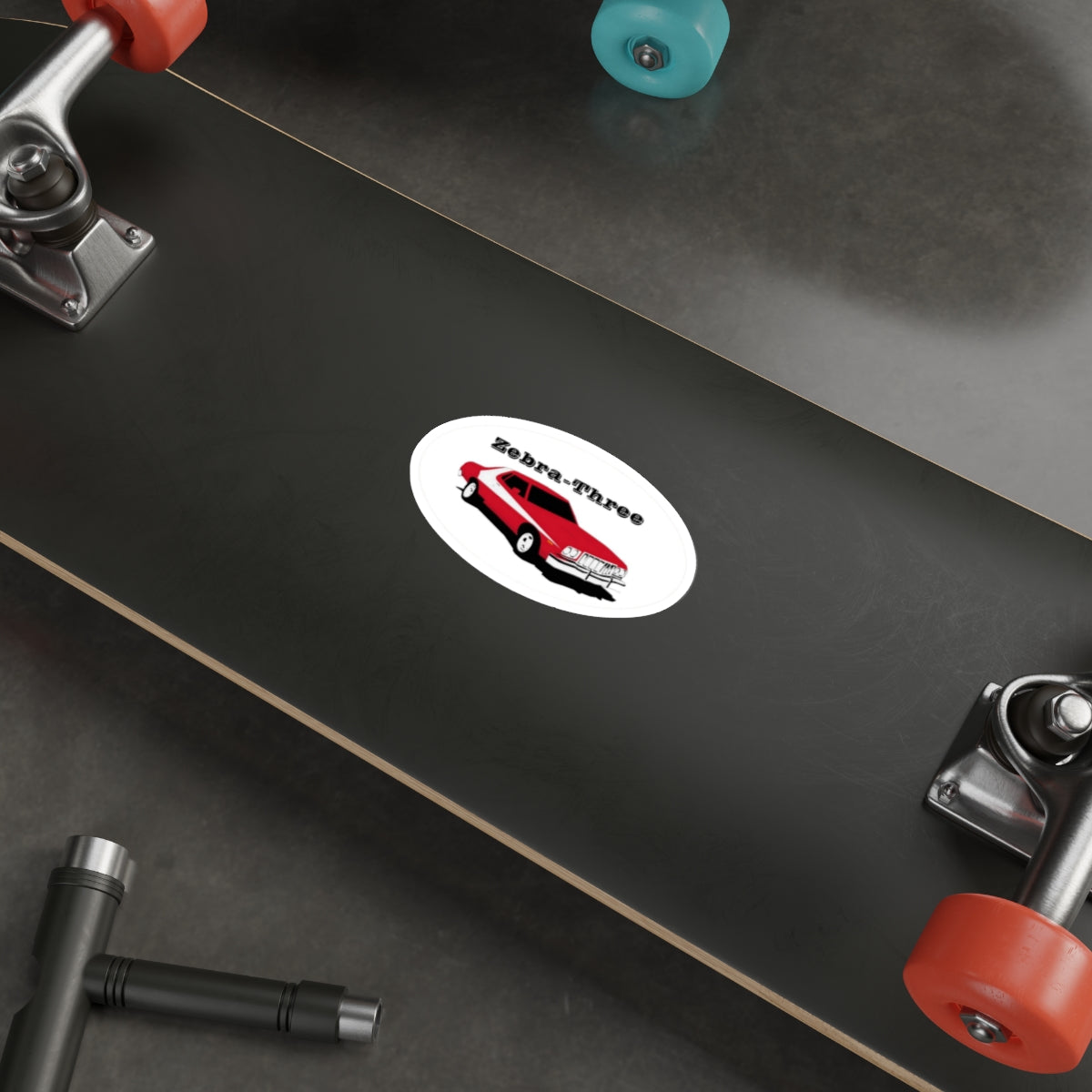 Zebra-Three Die-Cut Stickers | Retro Car Design for Enthusiasts