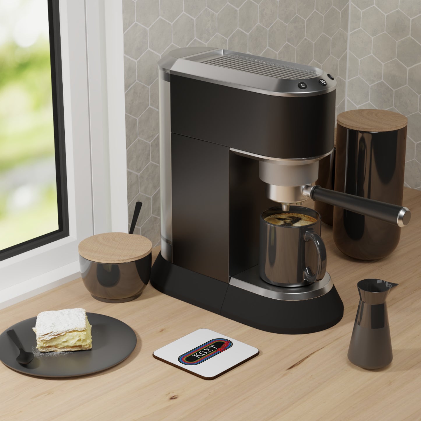 KGXT radio-Hardboard Back Coaster