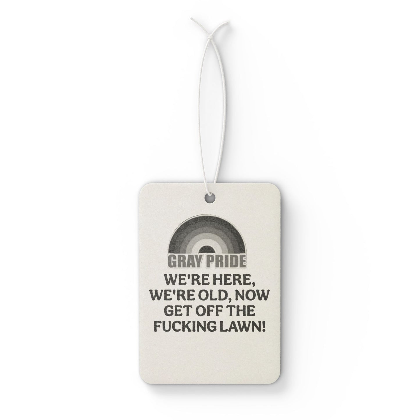Gray Pride Car Air Freshener | Humorous Auto Gift, Unique Car Decor, Novelty Air Freshener