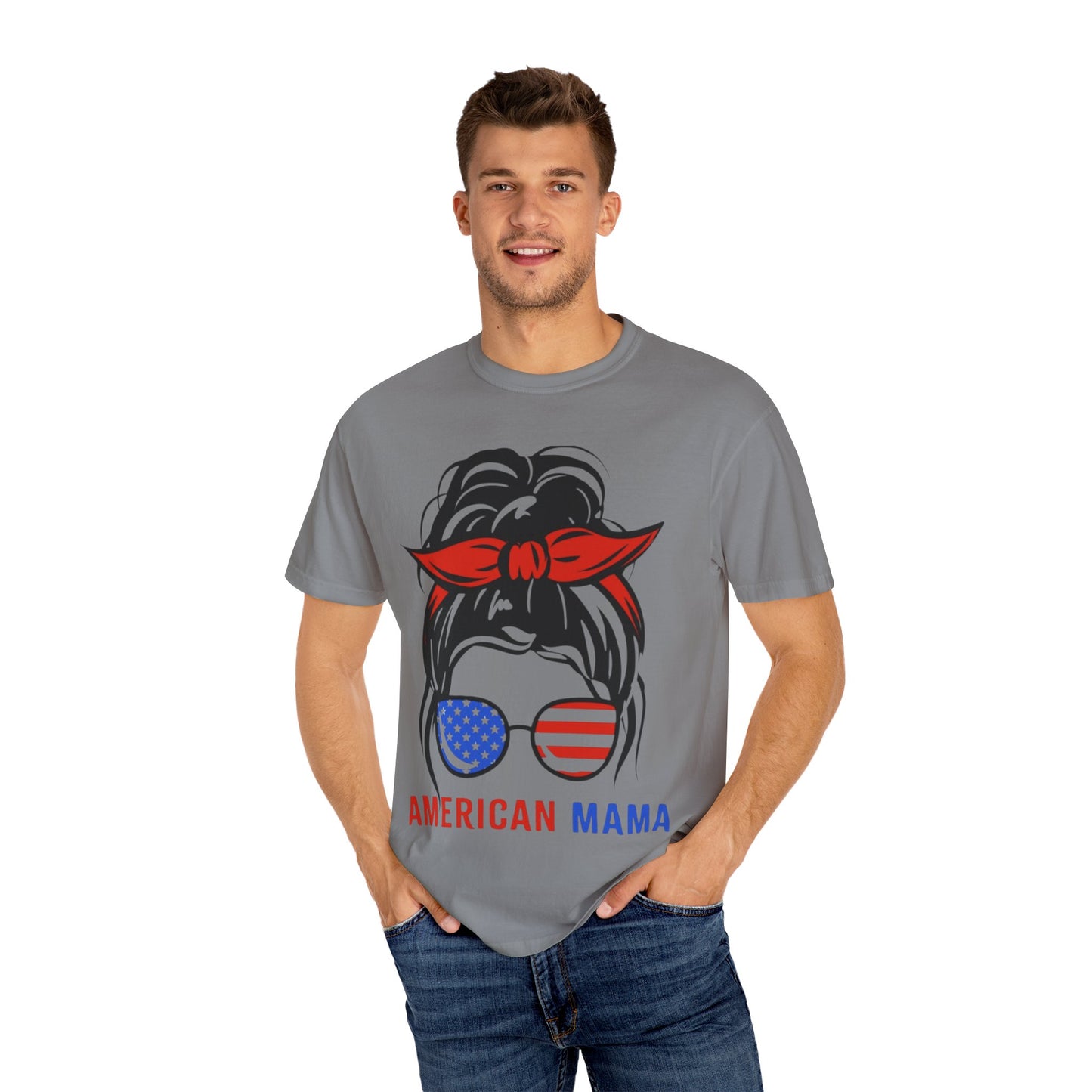 American Mama Graphic T-Shirt for Patriotic Moms