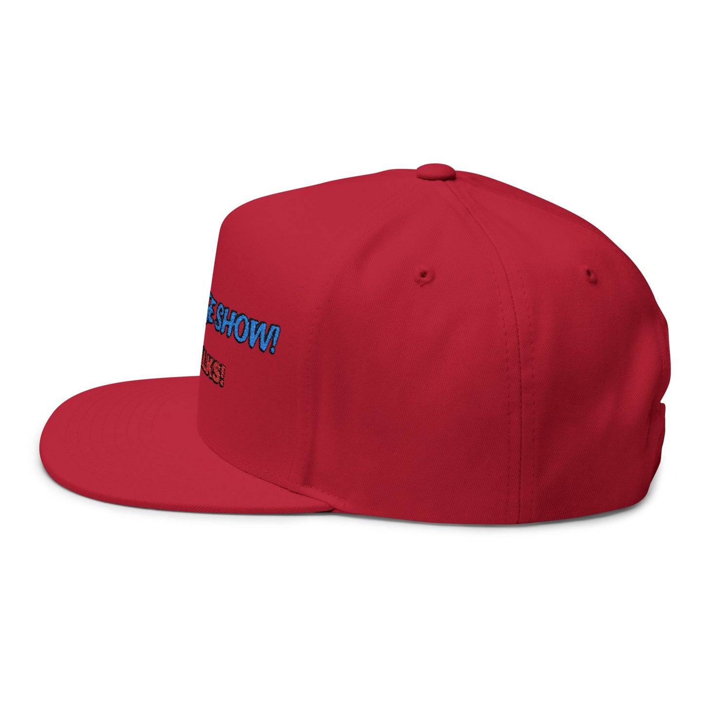 Embroidered Flat Bill Cap - The Garage Show | Snaps in back