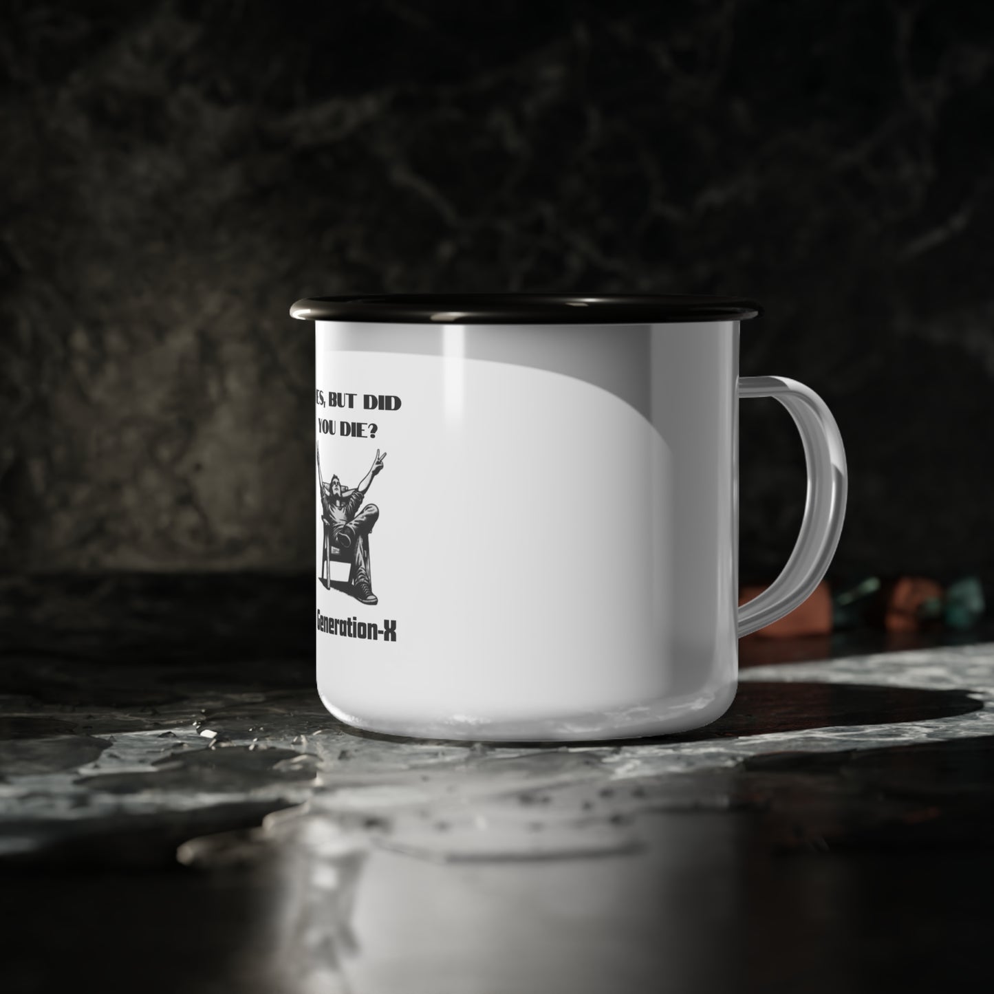 But did you die?- Camping mug
