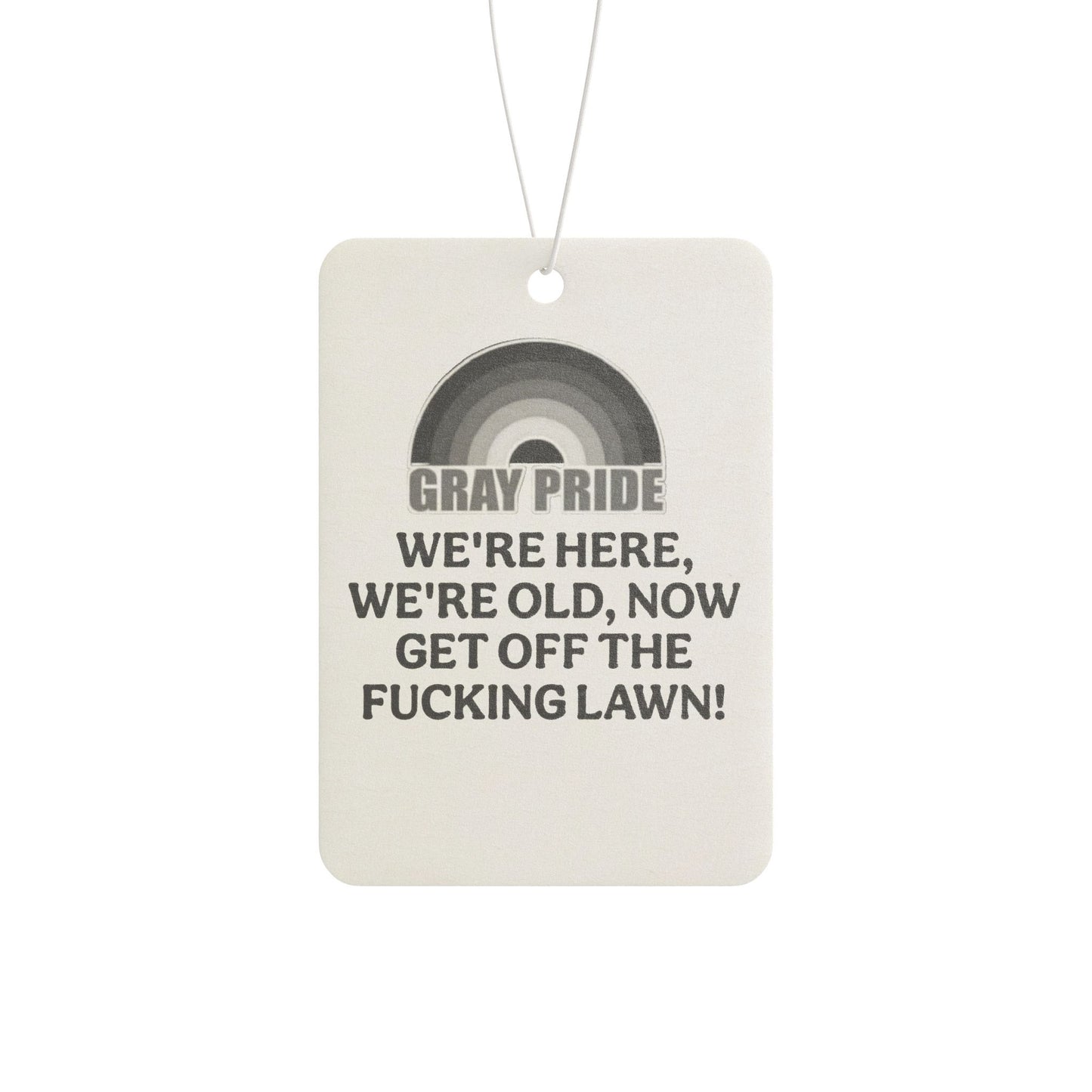 Gray Pride Car Air Freshener | Humorous Auto Gift, Unique Car Decor, Novelty Air Freshener