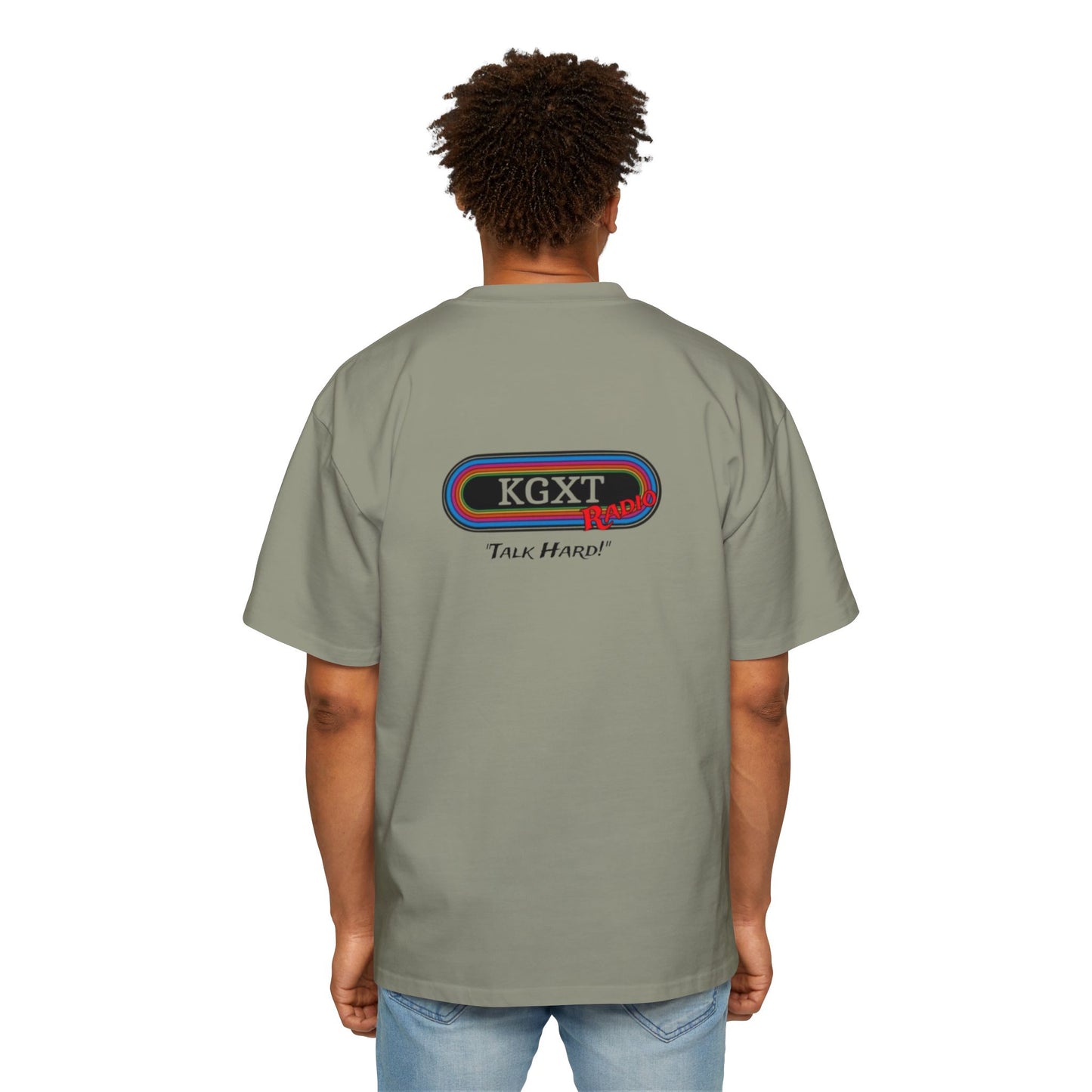 "Talk Hard" KGXT- Men's Heavy Oversized Tee -