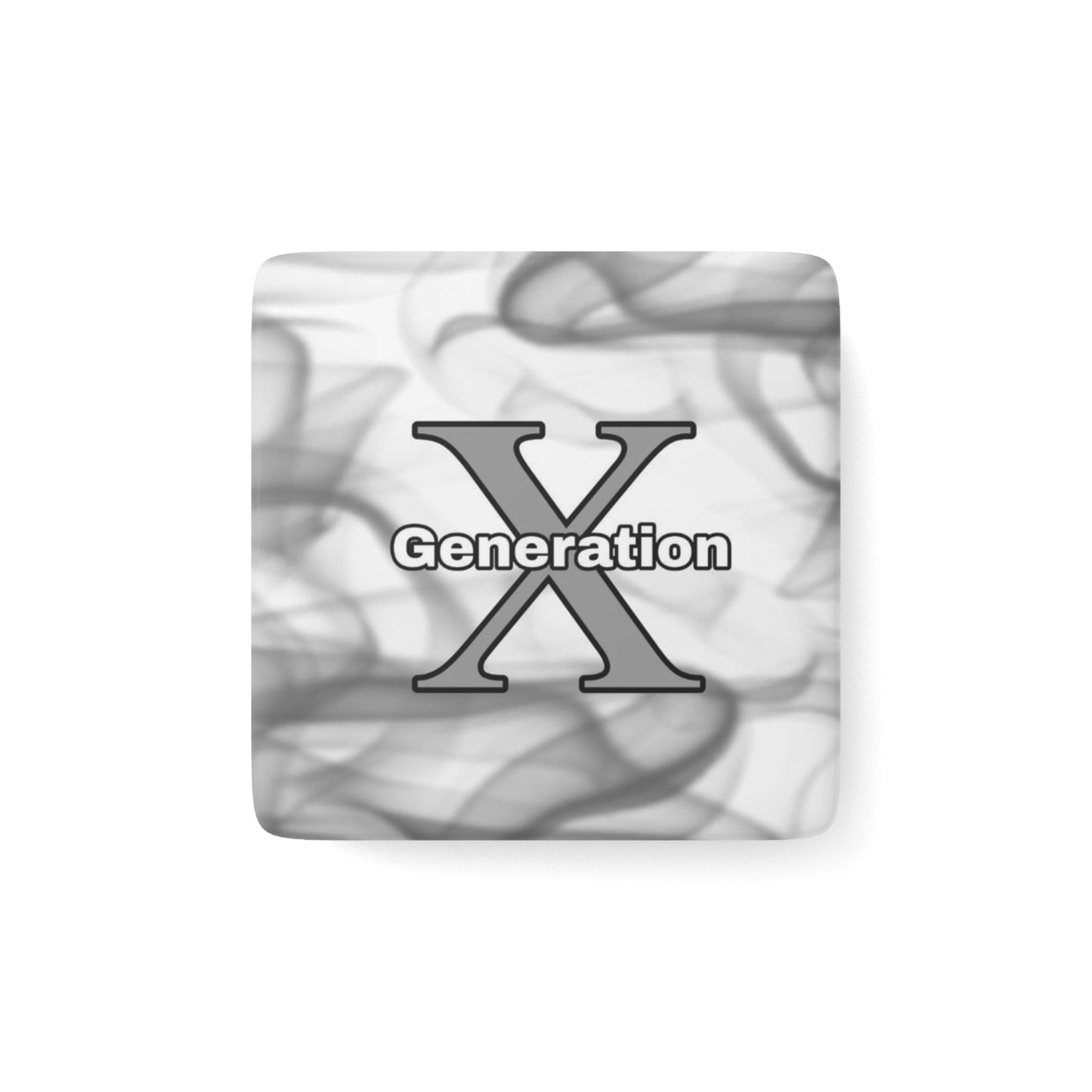 Generation X Square Porcelain Magnet - Stylish Decor for Nostalgic Souls