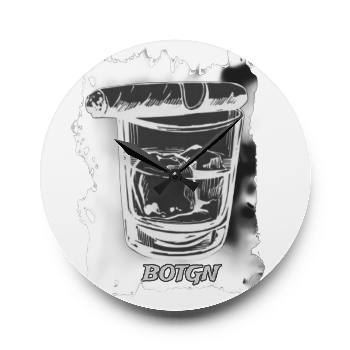 BOTGN cigar and whiskey- Acrylic Wall Clock