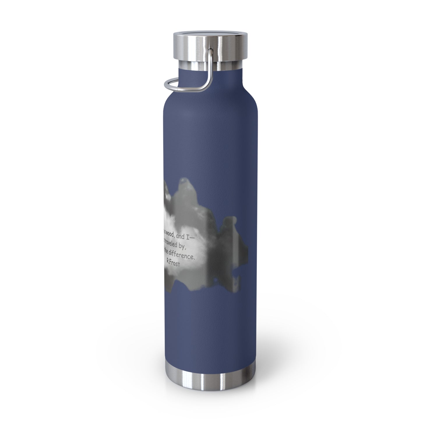 "Two Roads Diverged In The Woods...."-Copper Insulated Water Bottle – R. Frost Quote
