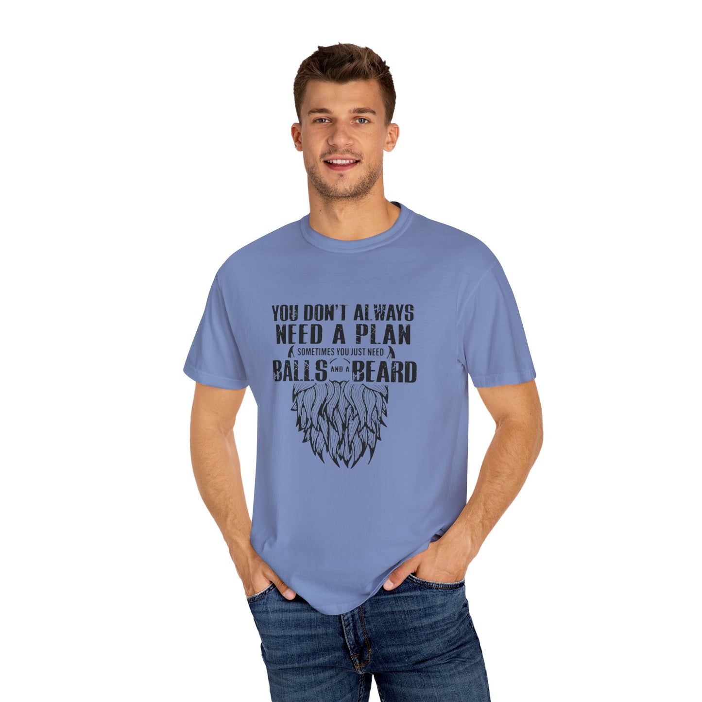 "Beard and Balls"-Unisex Garment-Dyed T-shirt