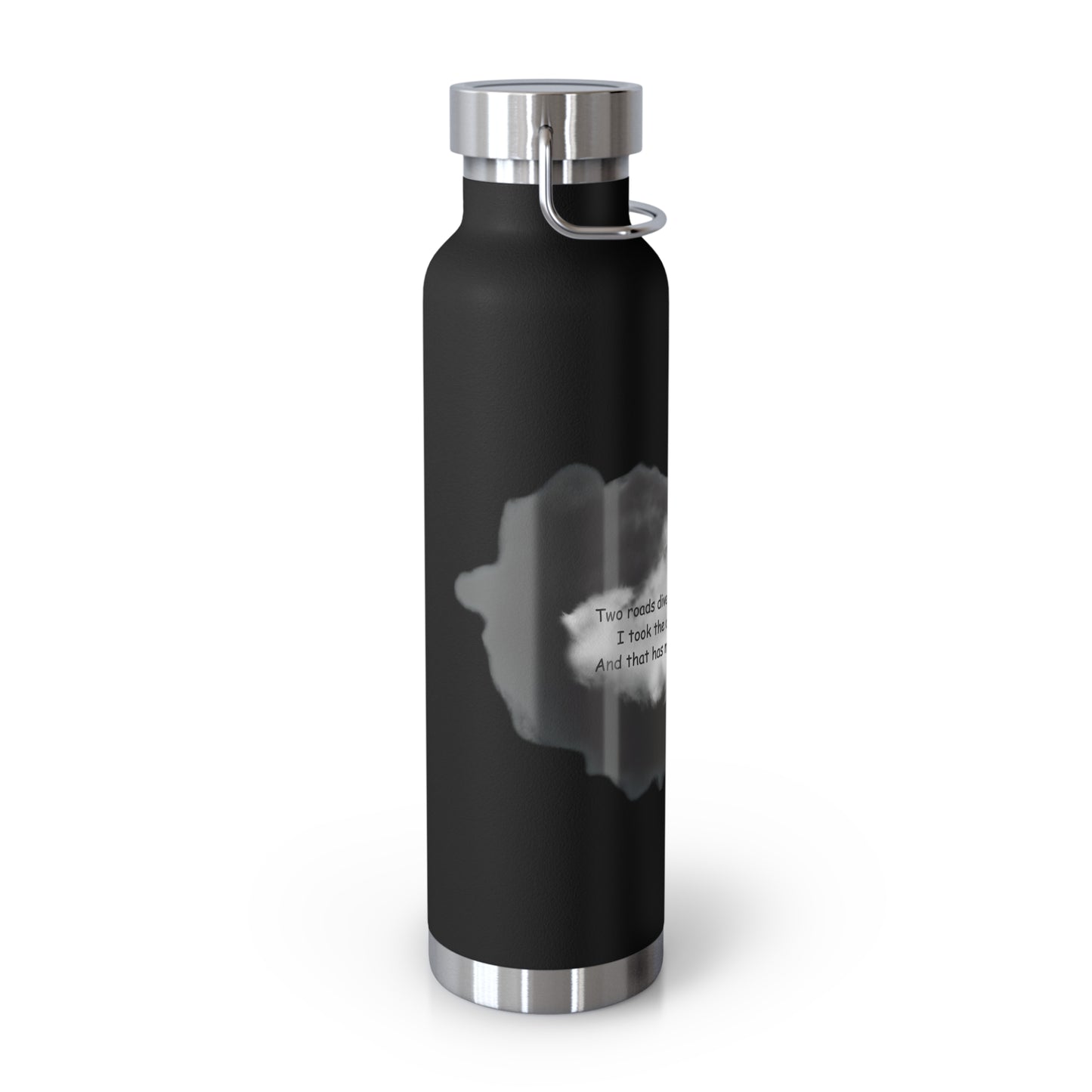 "Two Roads Diverged In The Woods...."-Copper Insulated Water Bottle – R. Frost Quote