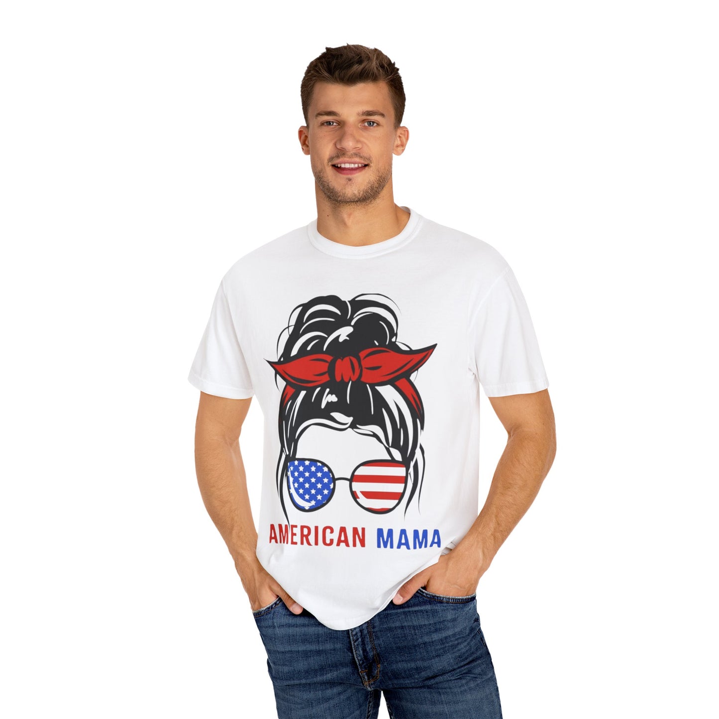 American Mama Graphic T-Shirt for Patriotic Moms