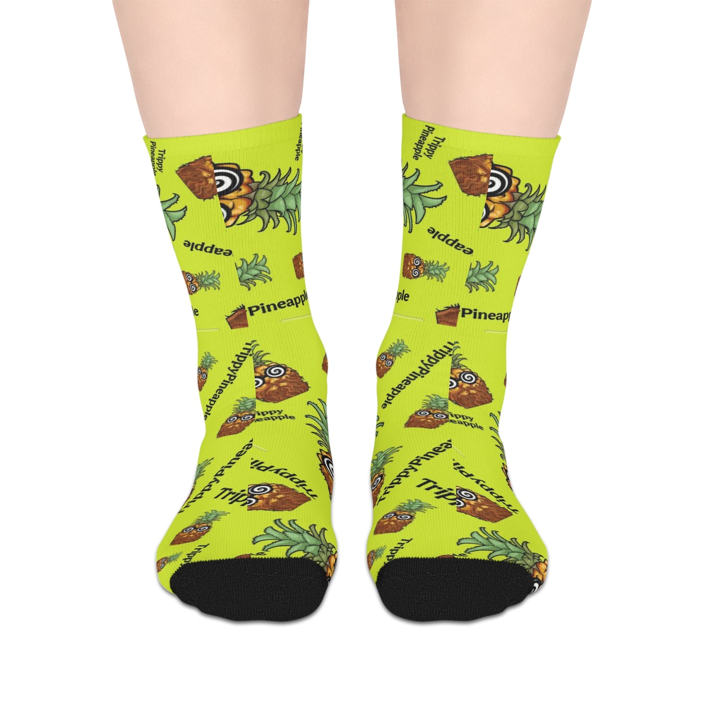 "TrippyPineapple" Mid-length Socks