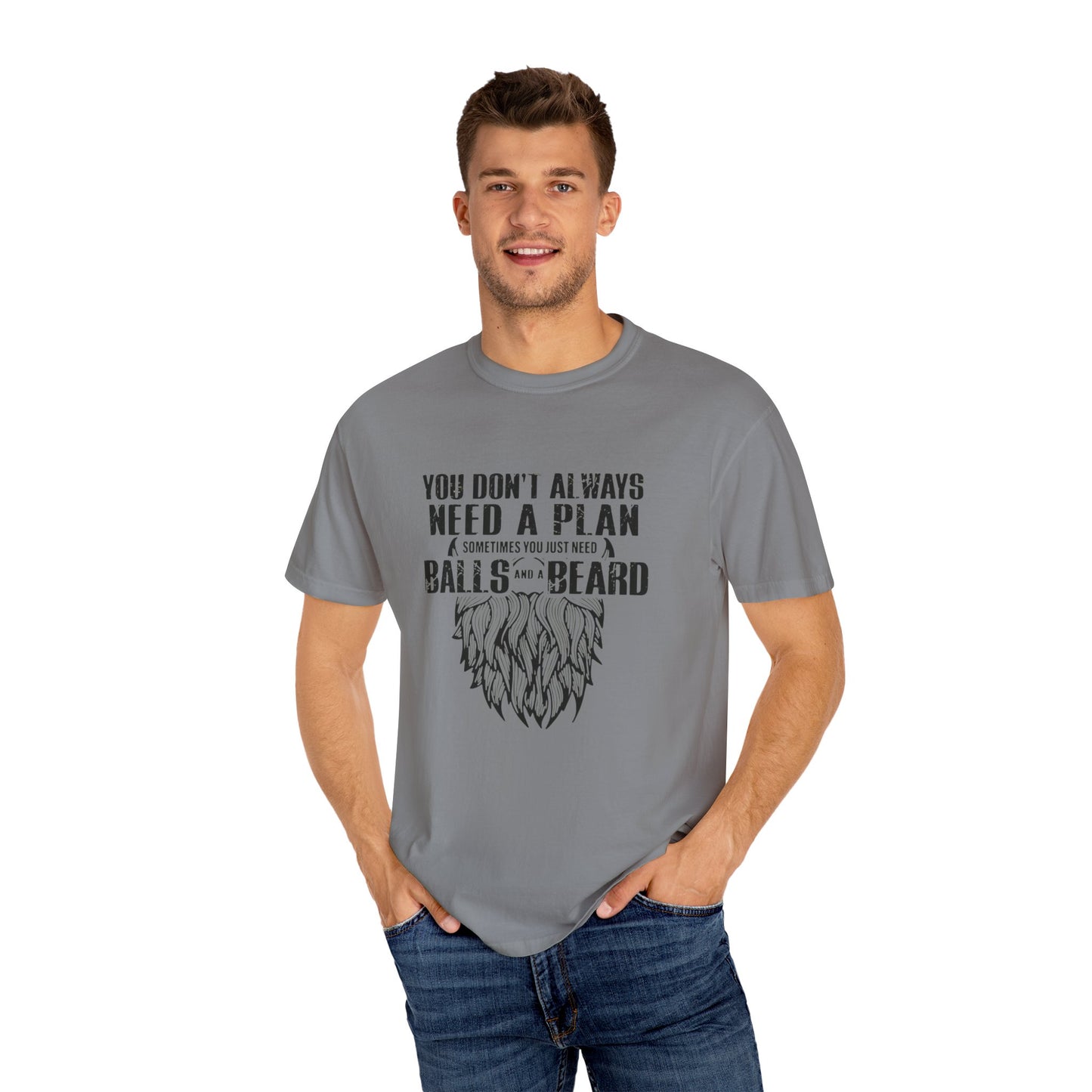"Beard and Balls"-Unisex Garment-Dyed T-shirt