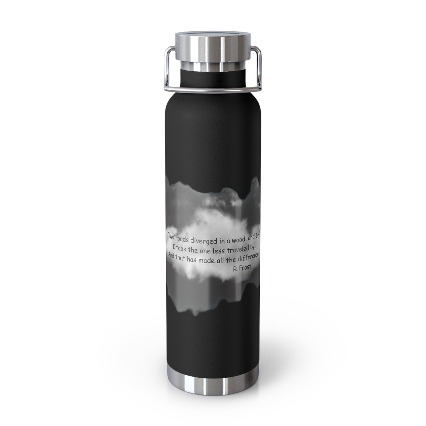 "Two Roads Diverged In The Woods...."-Copper Insulated Water Bottle – R. Frost Quote