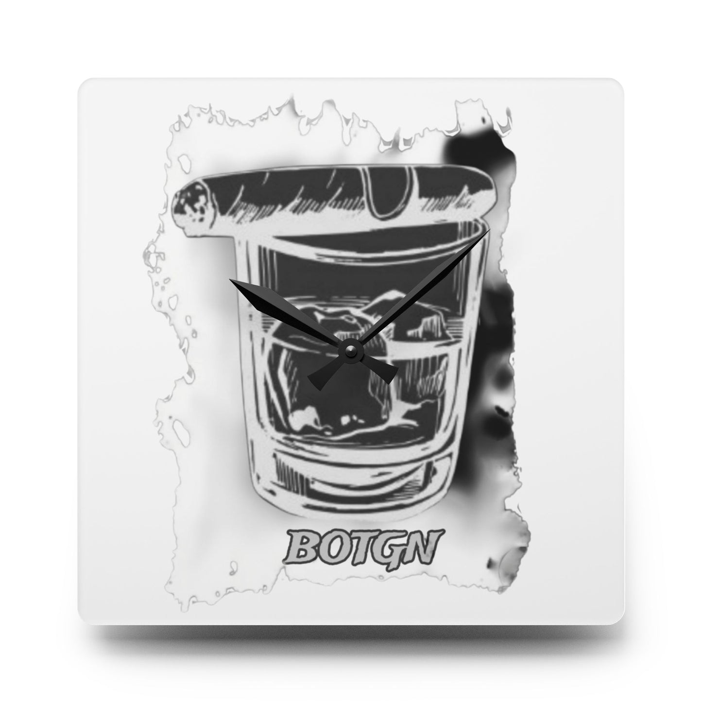 BOTGN cigar and whiskey- Acrylic Wall Clock