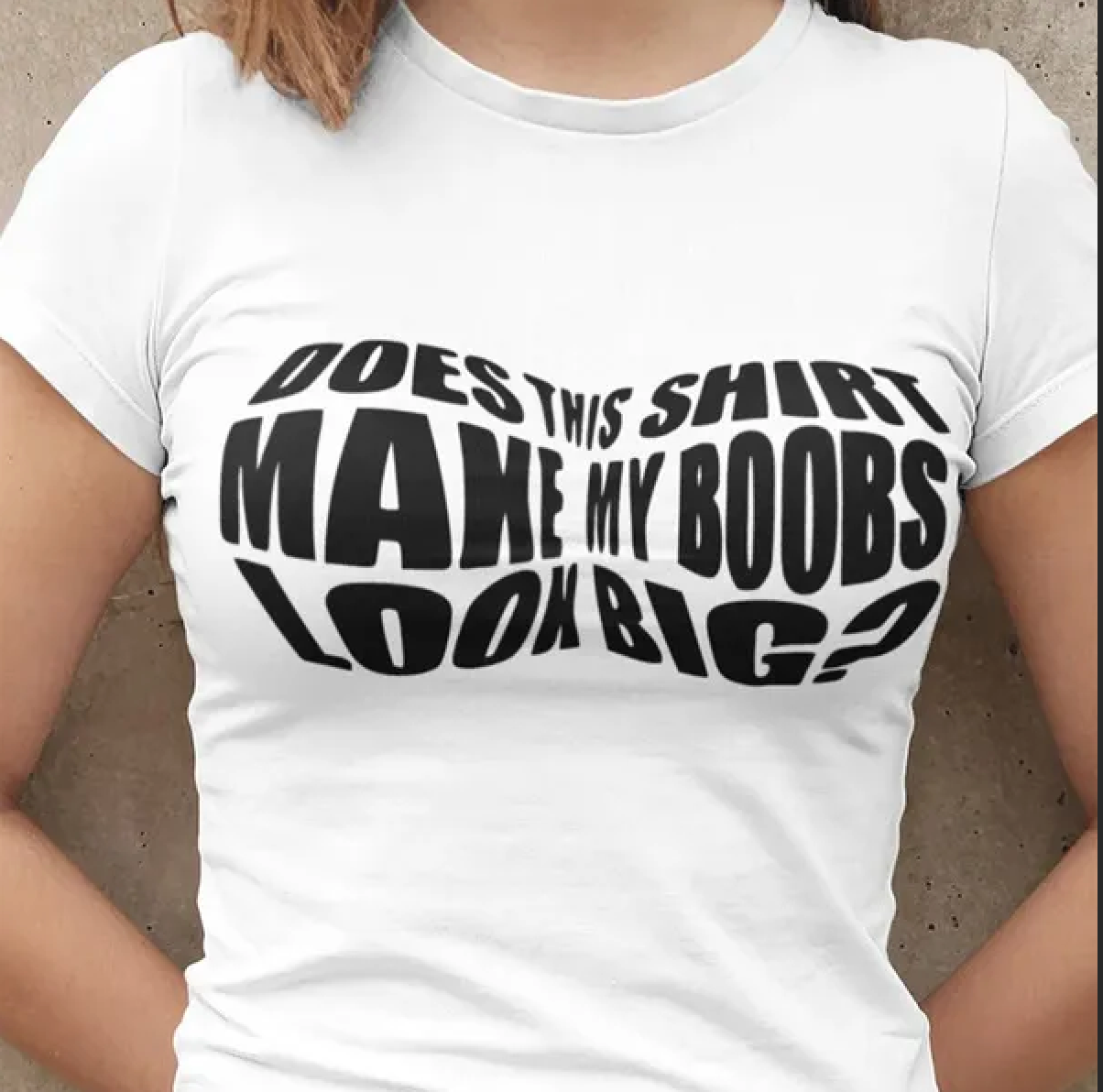 Funny Unisex Cotton Crew Tee - 'Does This Shirt Make My Boobs Look Big?'