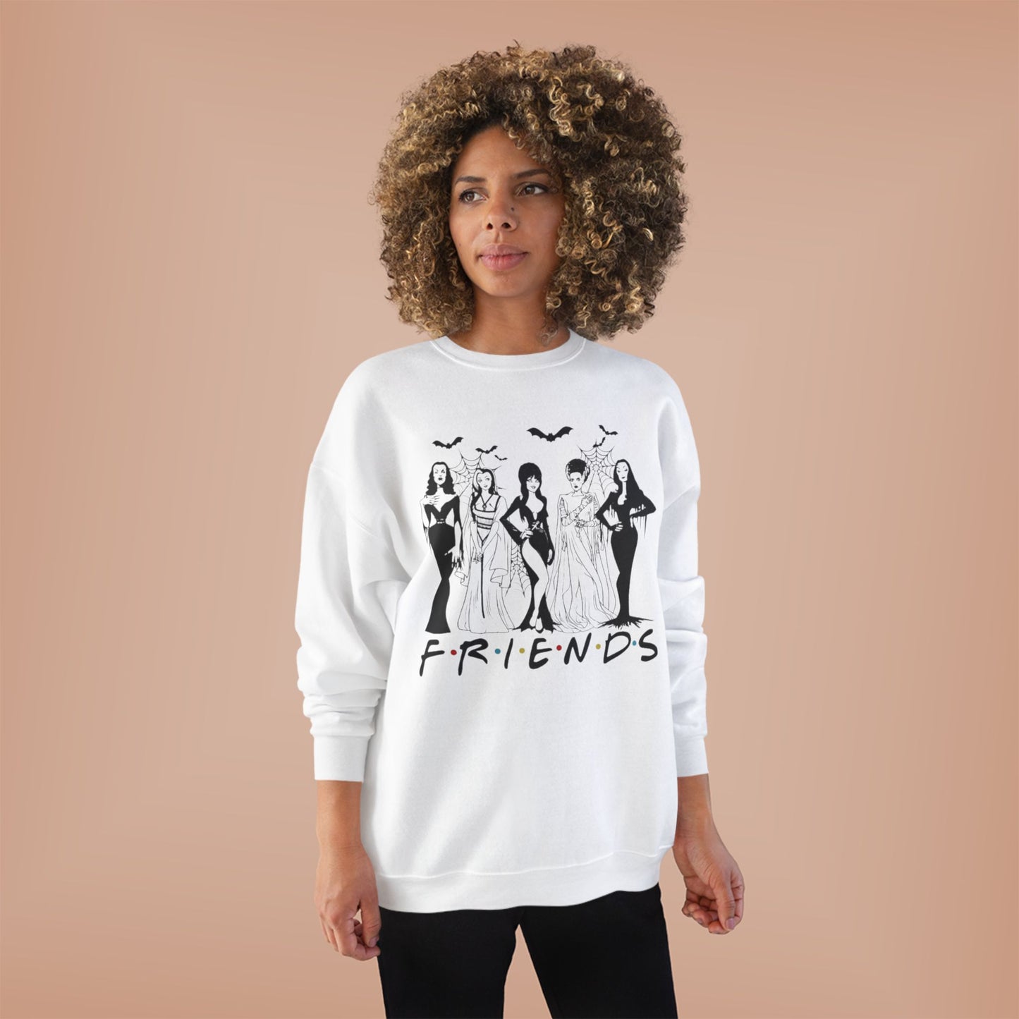 Spooky Friends Eco-Friendly Crewneck Sweatshirt – Perfect for Halloween, Cozy Vibes, Gift for Friends, Casual Wear