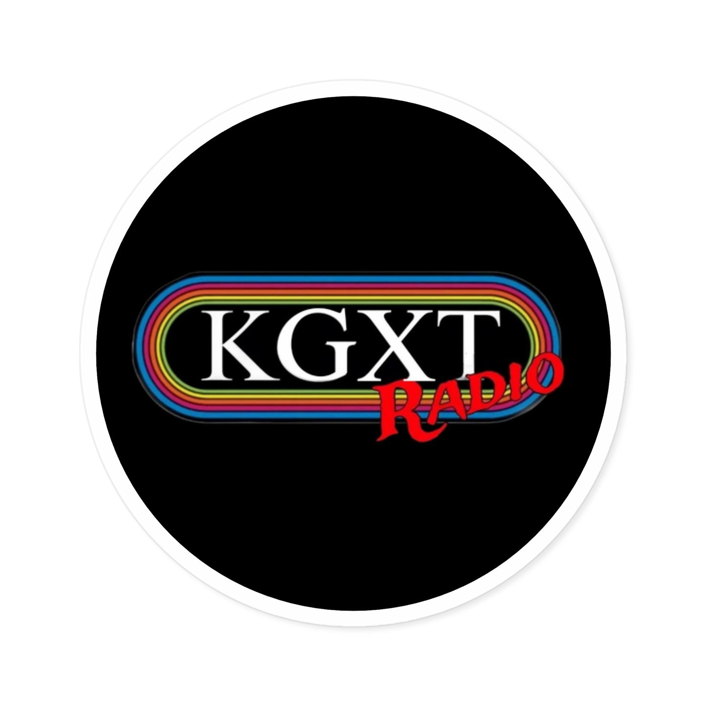 KGXT Radio Round Stickers for Indoor/Outdoor Use - Ideal for Laptops, Water Bottles, Cars, Gift Ideas, and Media Fans