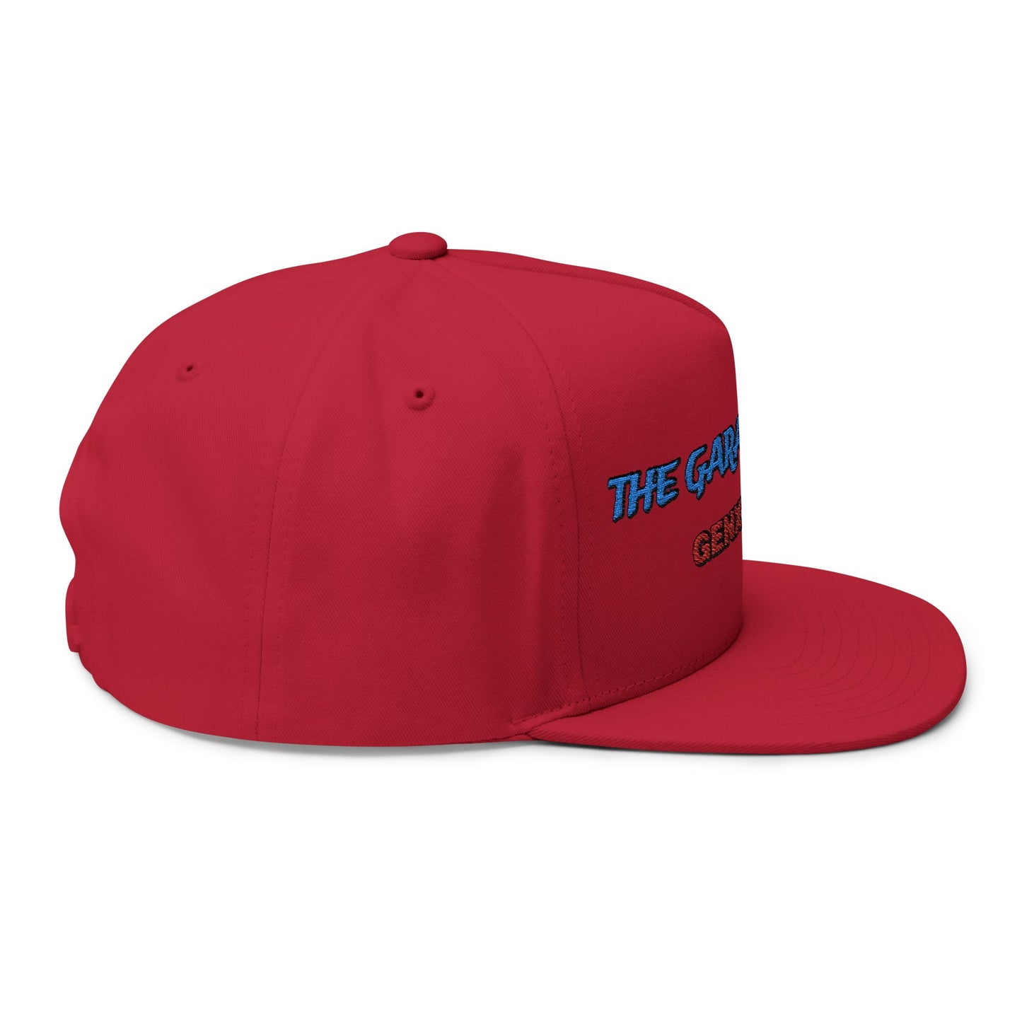 Embroidered Flat Bill Cap - The Garage Show | Snaps in back