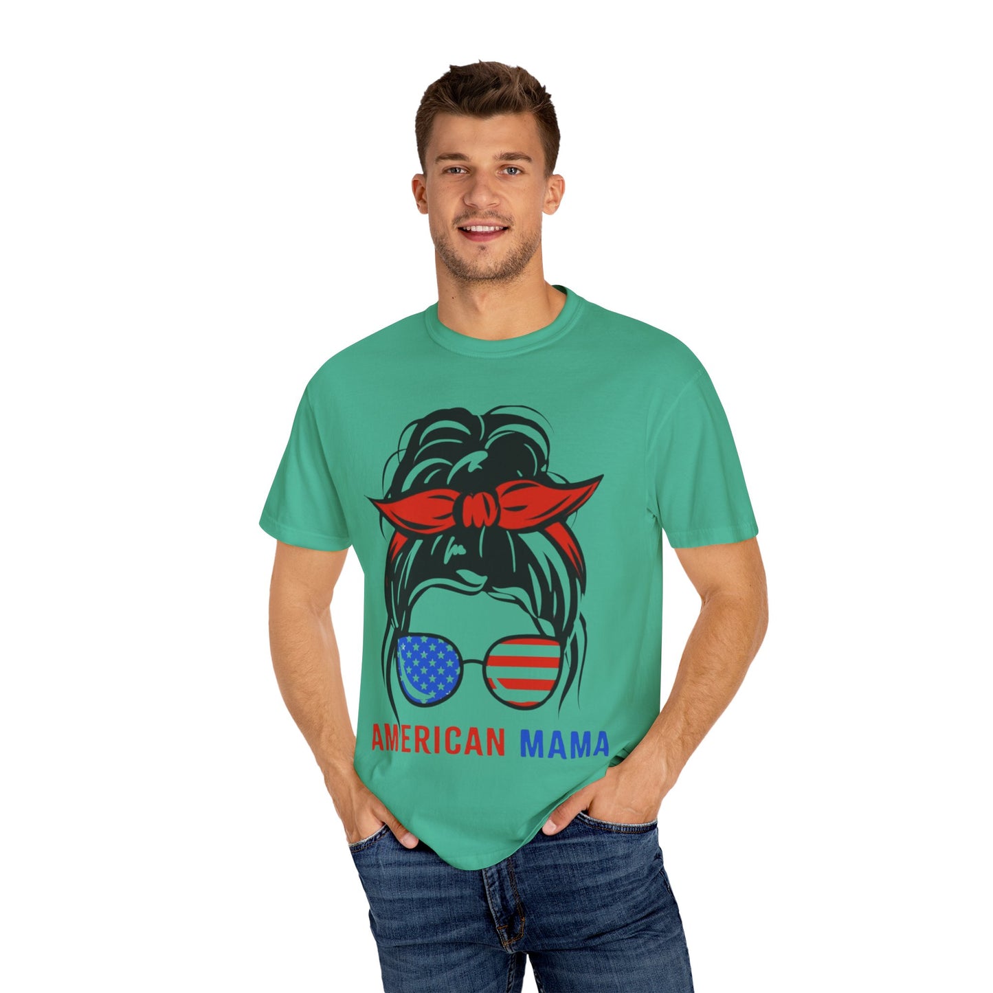 American Mama Graphic T-Shirt for Patriotic Moms