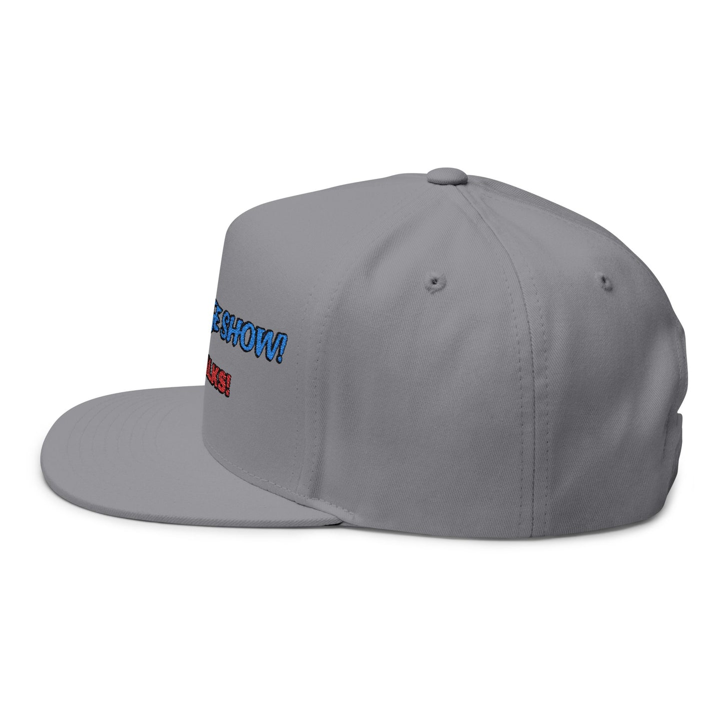 Embroidered Flat Bill Cap - The Garage Show | Snaps in back