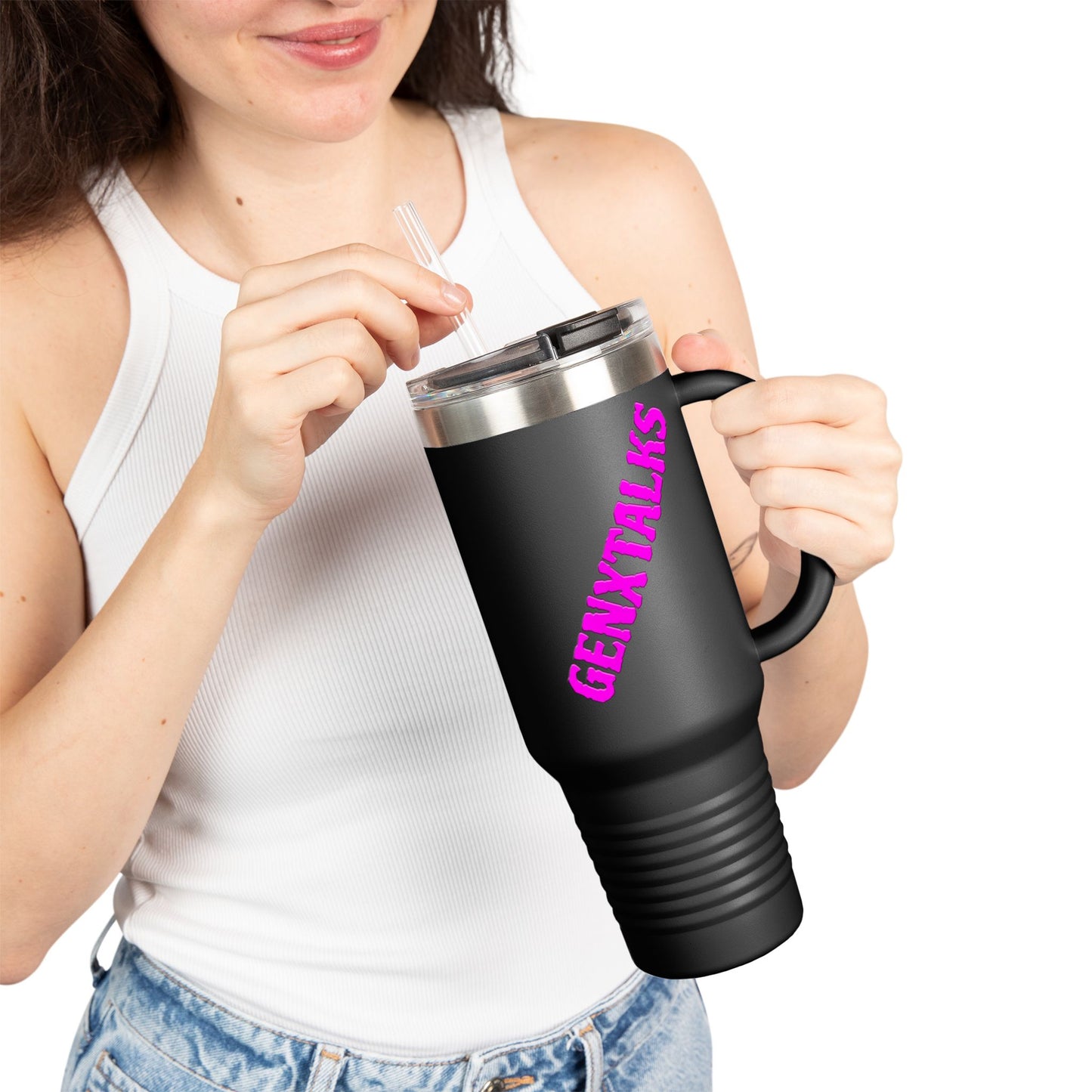 GENXTALK's Insulated Travel Mug - 40oz Lightweight Coffee Thermos for On-the-Go Hydration
