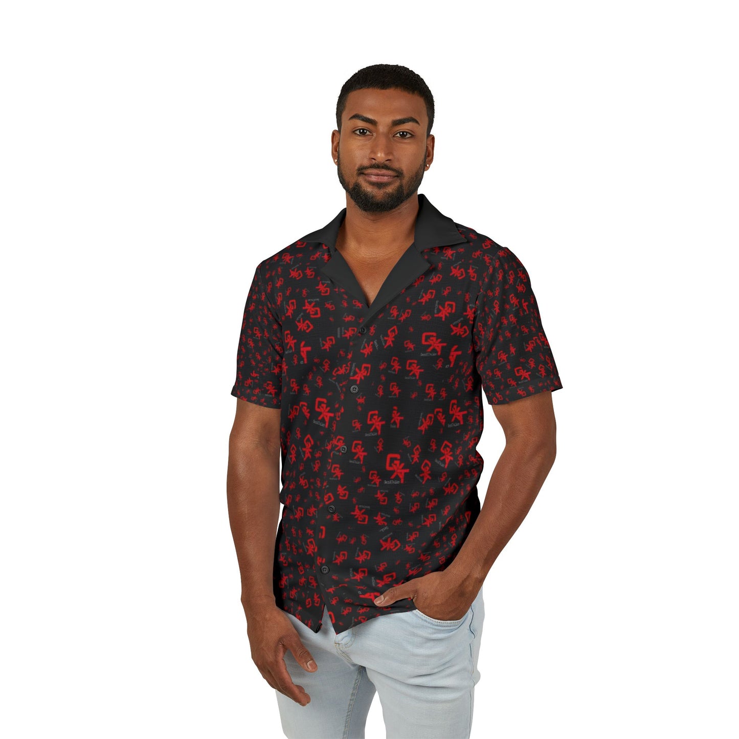 GXT Crazy - Bold Red Men's Hawaiian Design