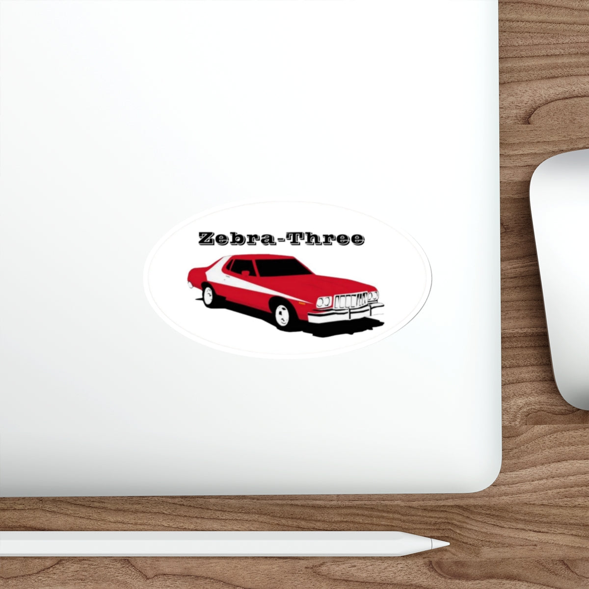Zebra-Three Die-Cut Stickers | Retro Car Design for Enthusiasts