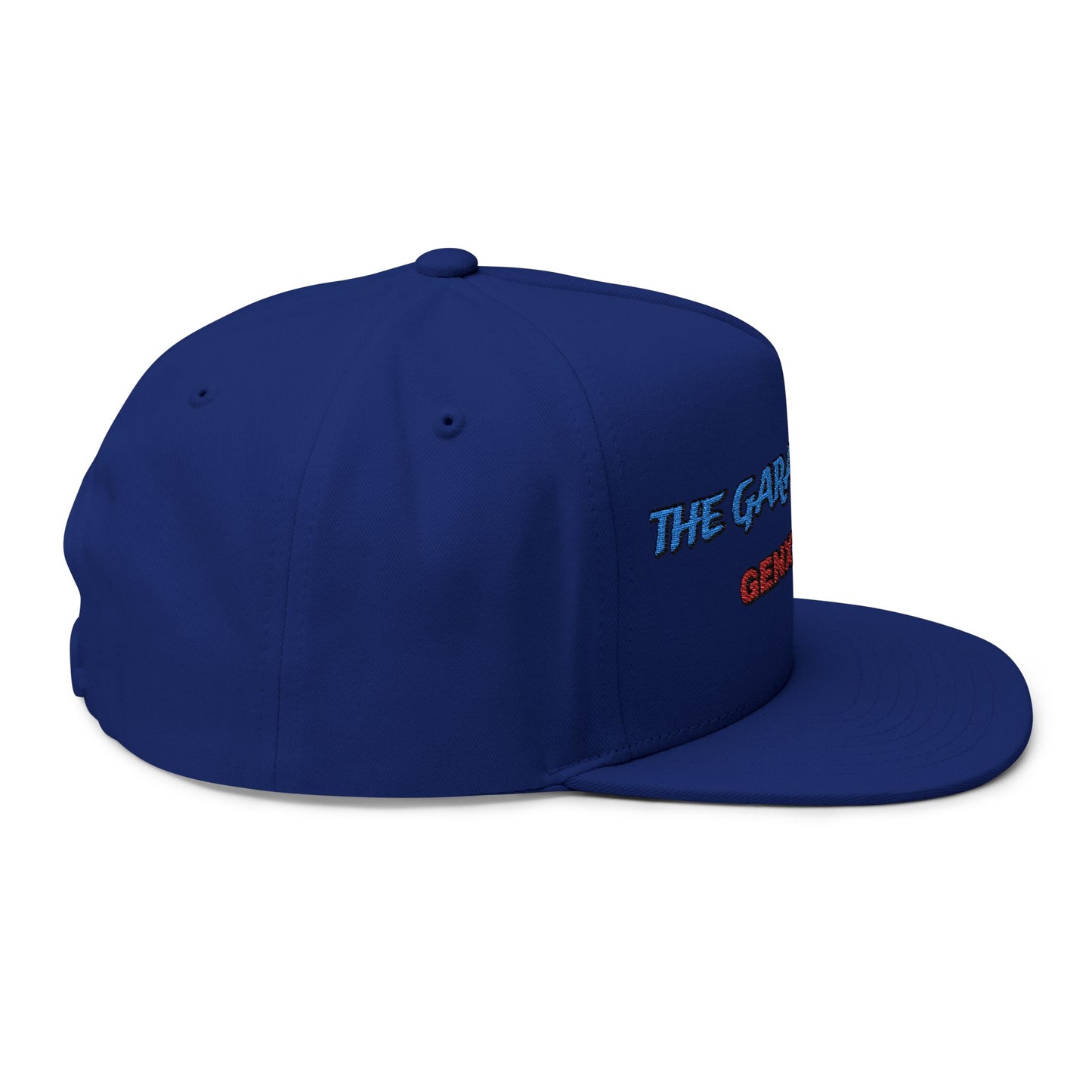 Embroidered Flat Bill Cap - The Garage Show | Snaps in back