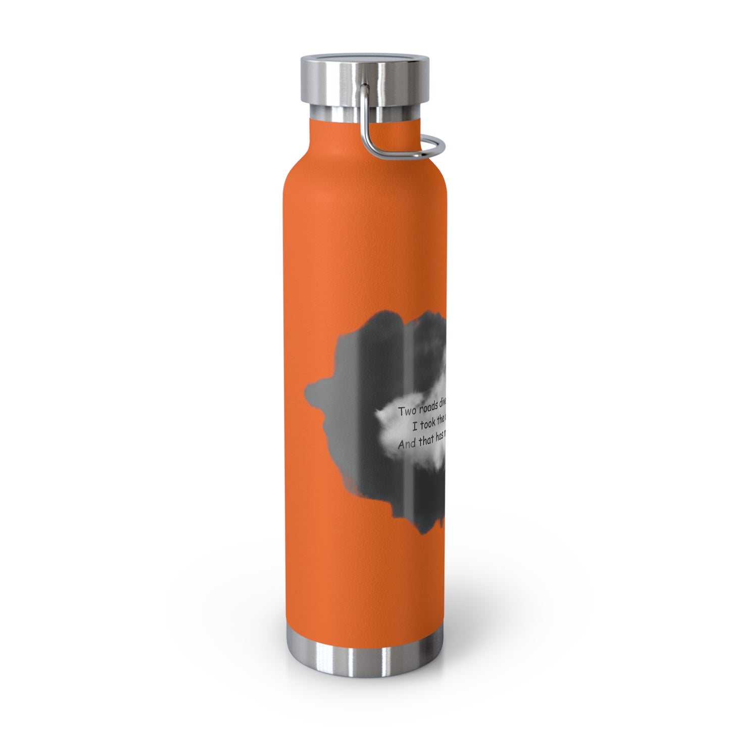 "Two Roads Diverged In The Woods...."-Copper Insulated Water Bottle – R. Frost Quote