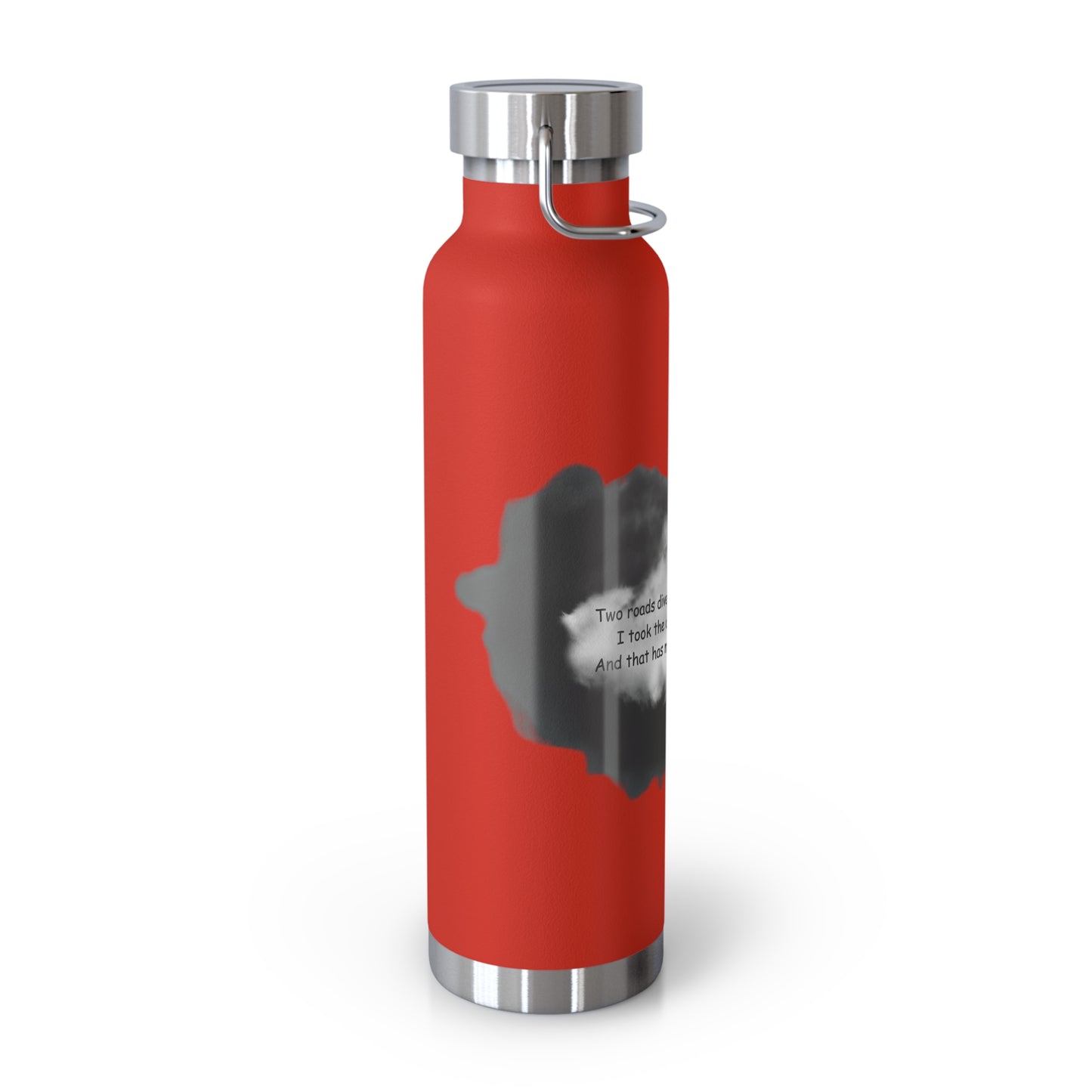 "Two Roads Diverged In The Woods...."-Copper Insulated Water Bottle – R. Frost Quote