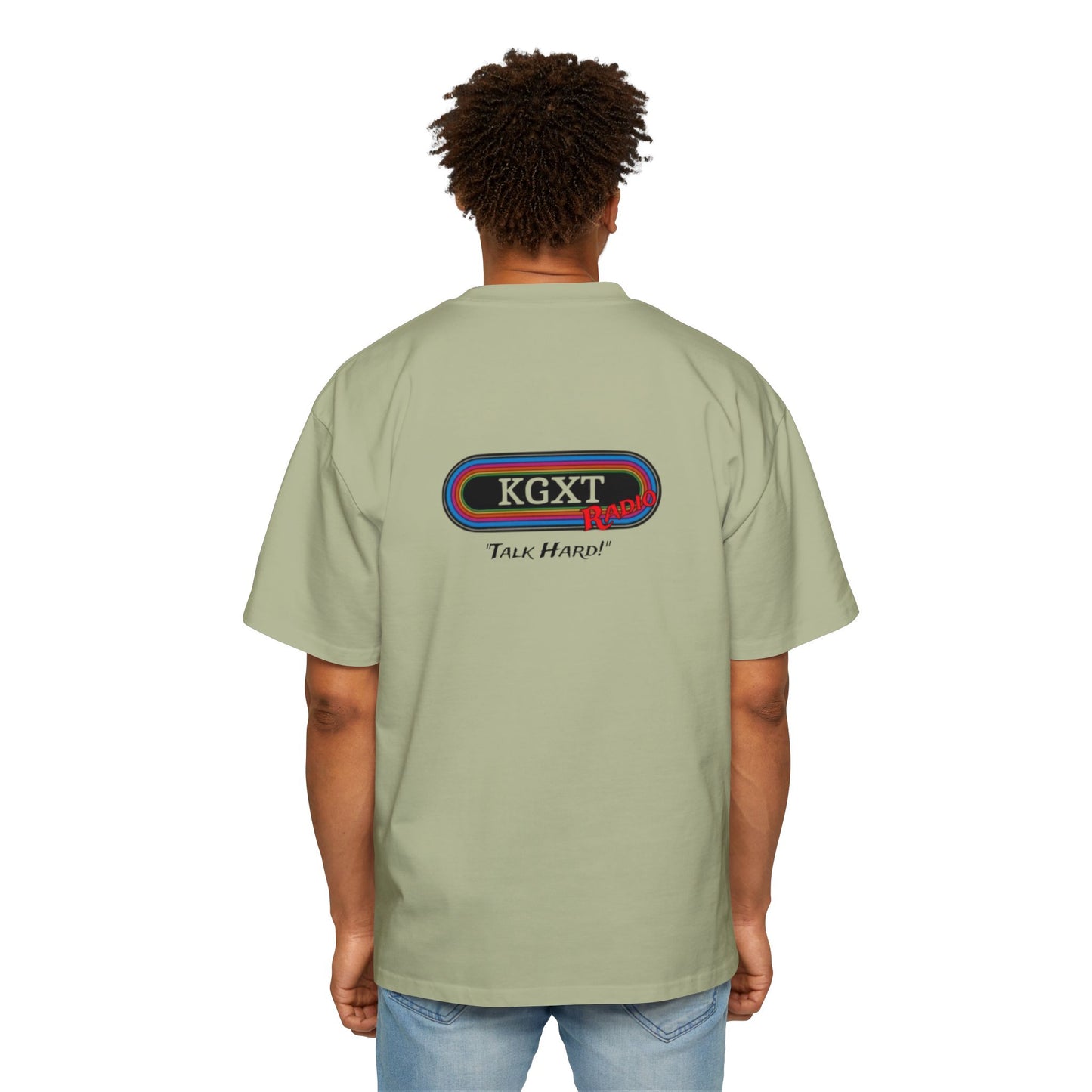 "Talk Hard" KGXT- Men's Heavy Oversized Tee -