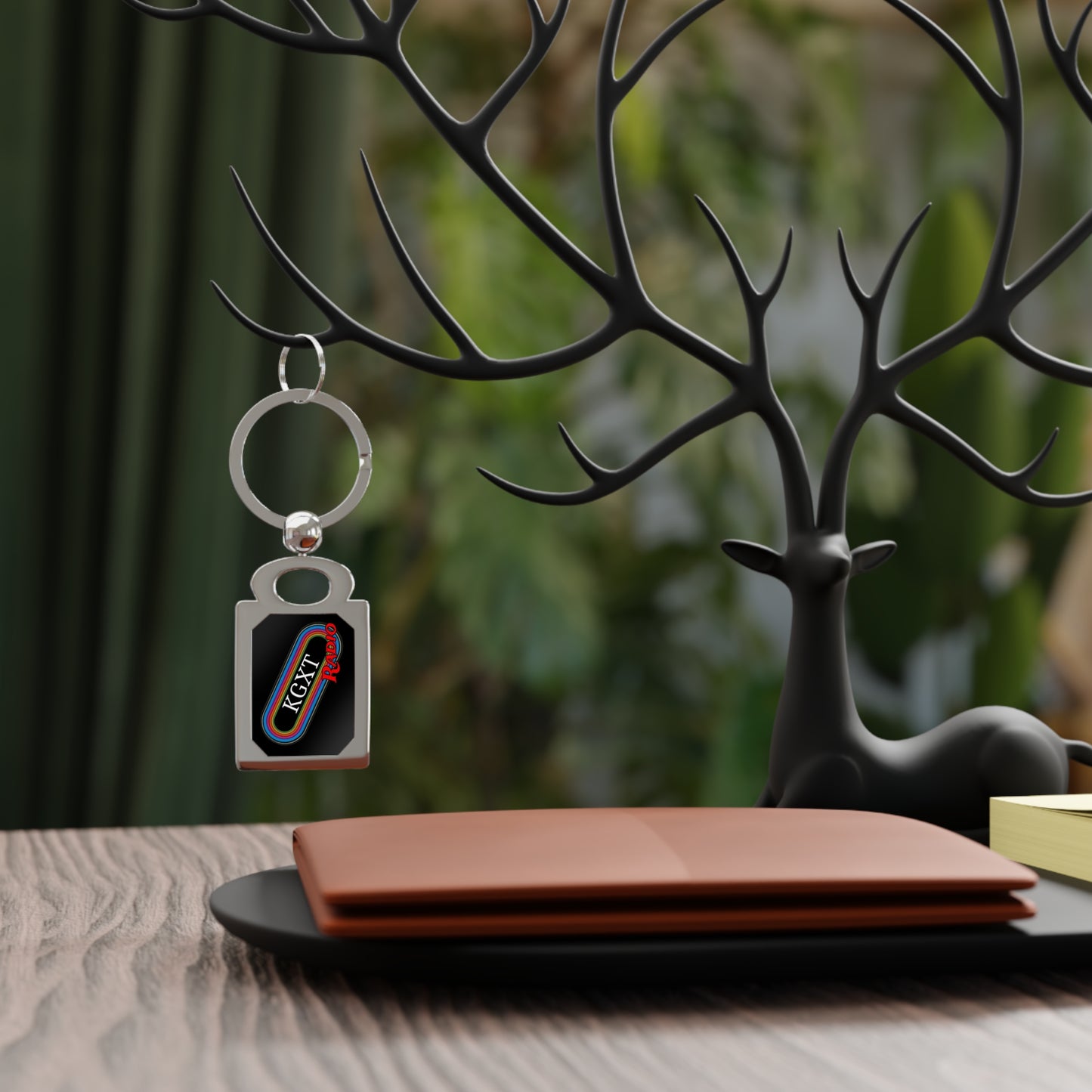 KGXT radio-Rectangle Keyring