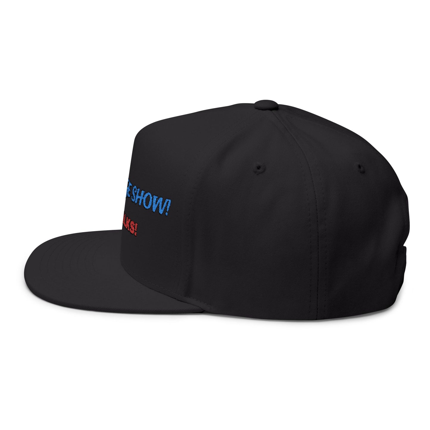 Embroidered Flat Bill Cap - The Garage Show | Snaps in back