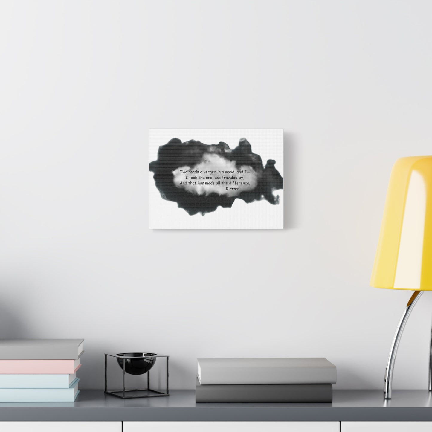 "Two Roads Diverged...."- Small Reminder Canvas Wall Art - Reflective Decor