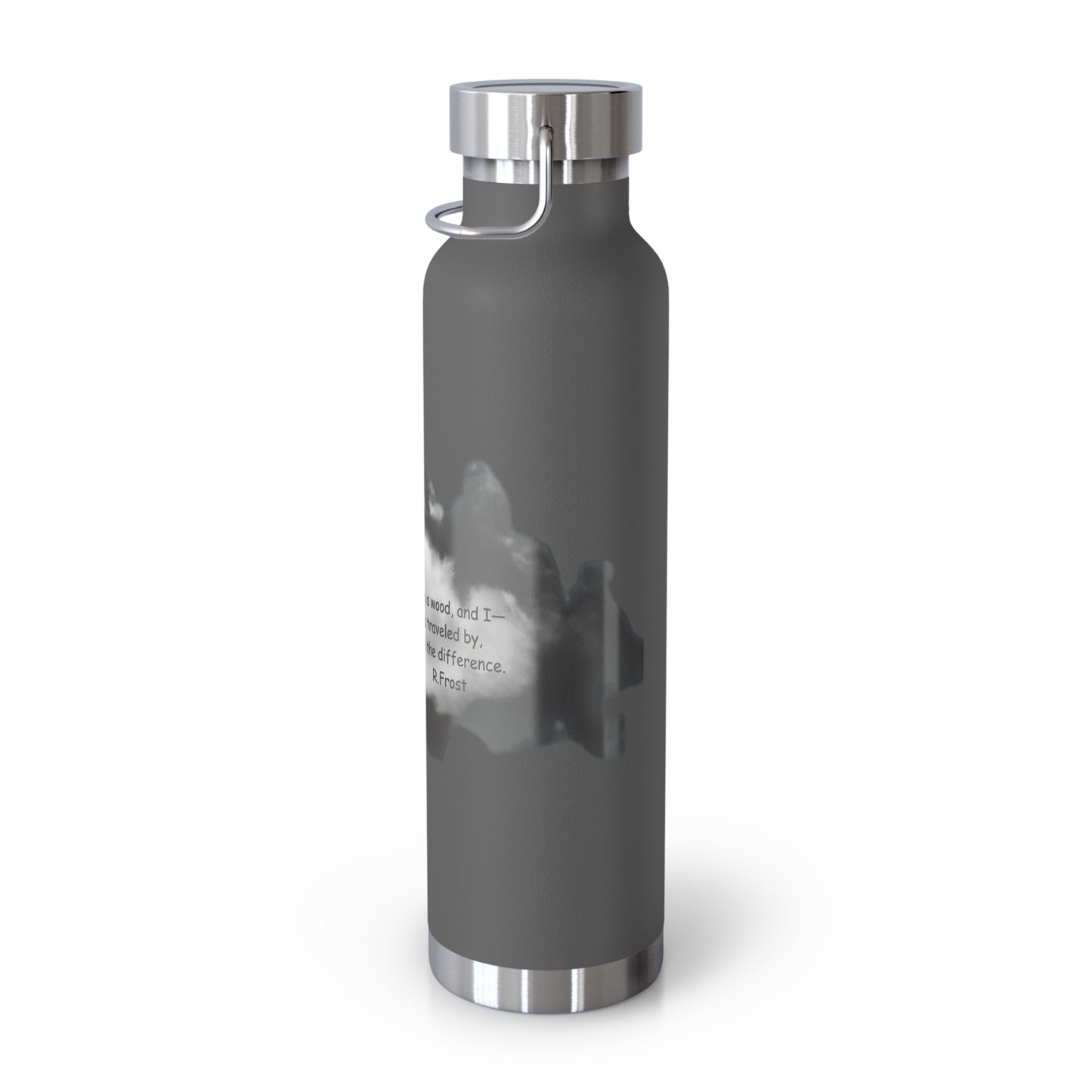 "Two Roads Diverged In The Woods...."-Copper Insulated Water Bottle – R. Frost Quote